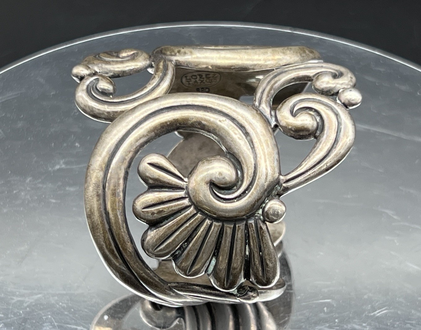 Solid Silver 980 Clamper Bracelet GERARDO LOPEZ TAXCO High End Select Magnifico!