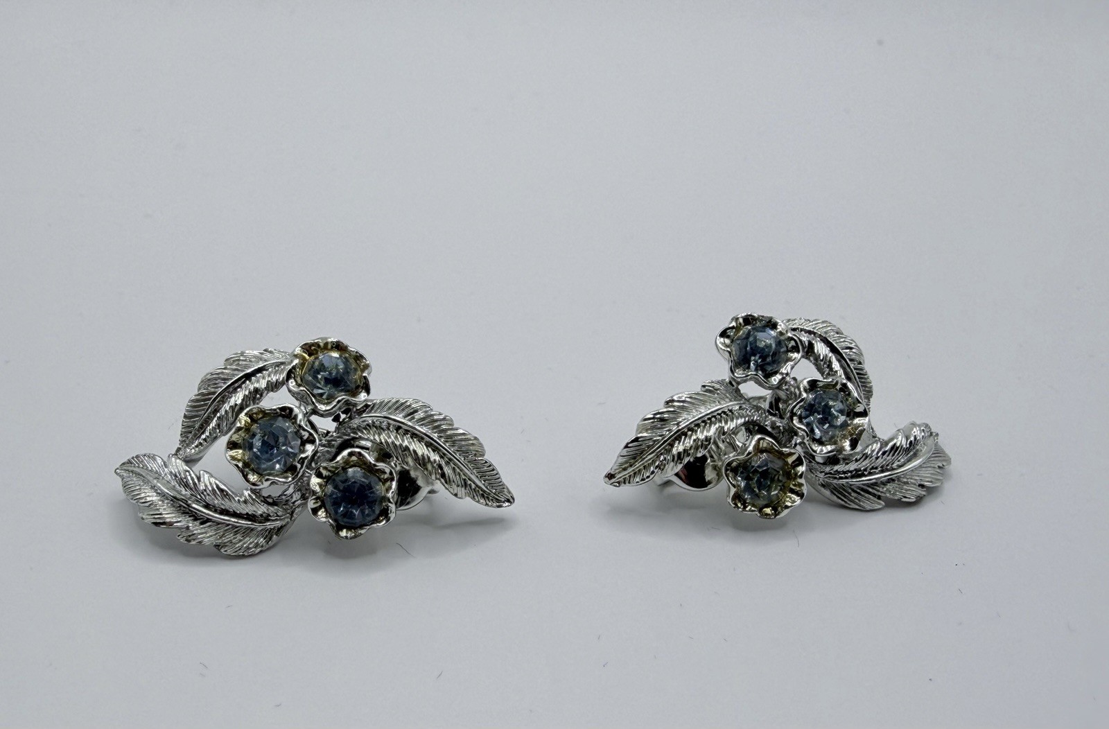 Vintage Script-Signed Coro Baby Blue and Silver Tone Parure 1950s