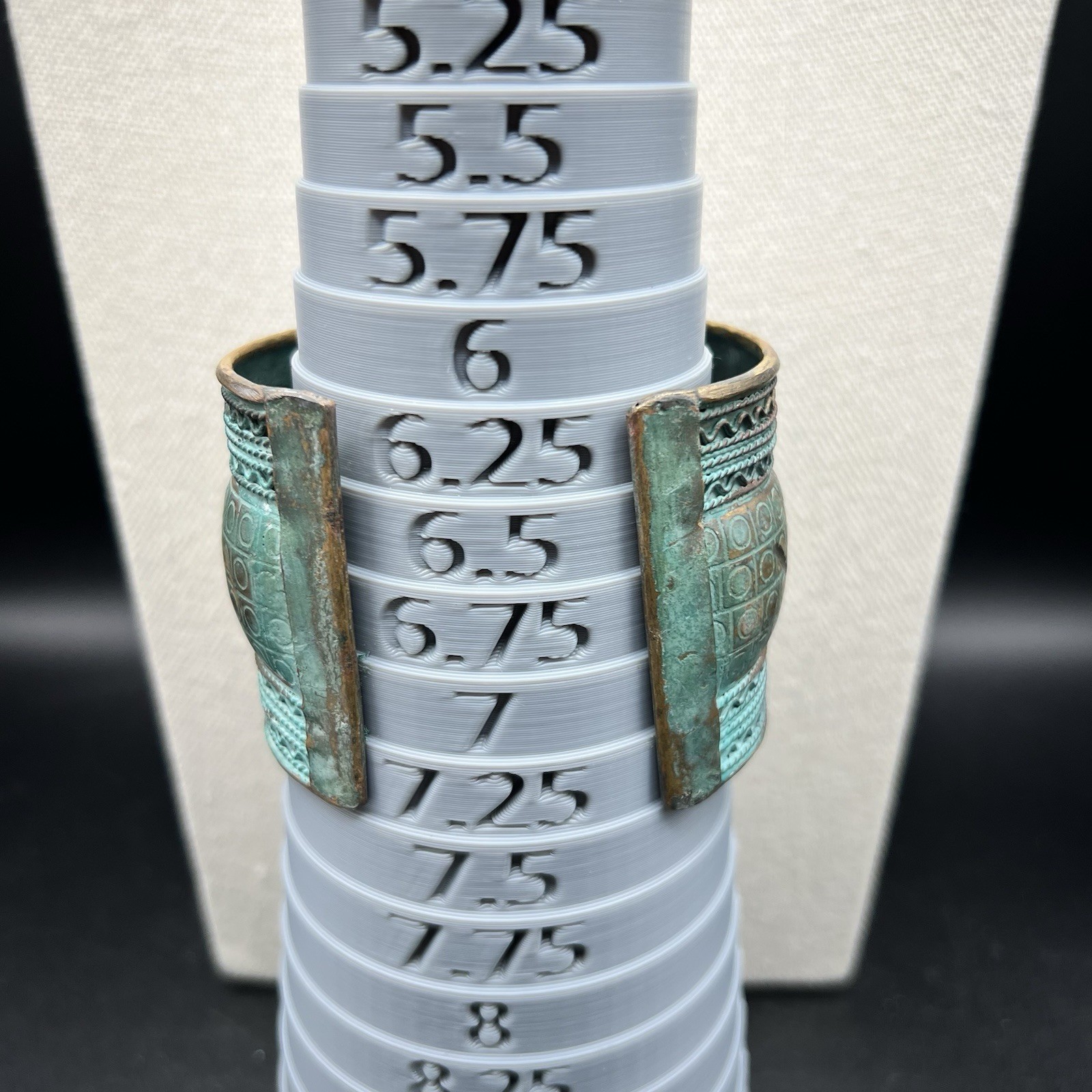 Wide Embossed CopperTone Cuff Bracelet Verdigris Patina Tribal Artisan Statement