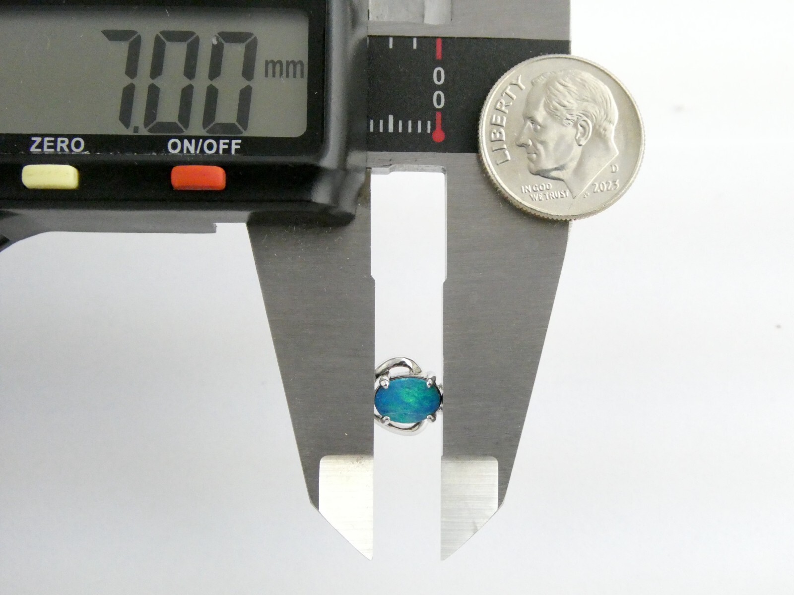 Sterling Silver Australian Blue Opal Doublet Pendant 925 .5 Inch Long .8g AS IS