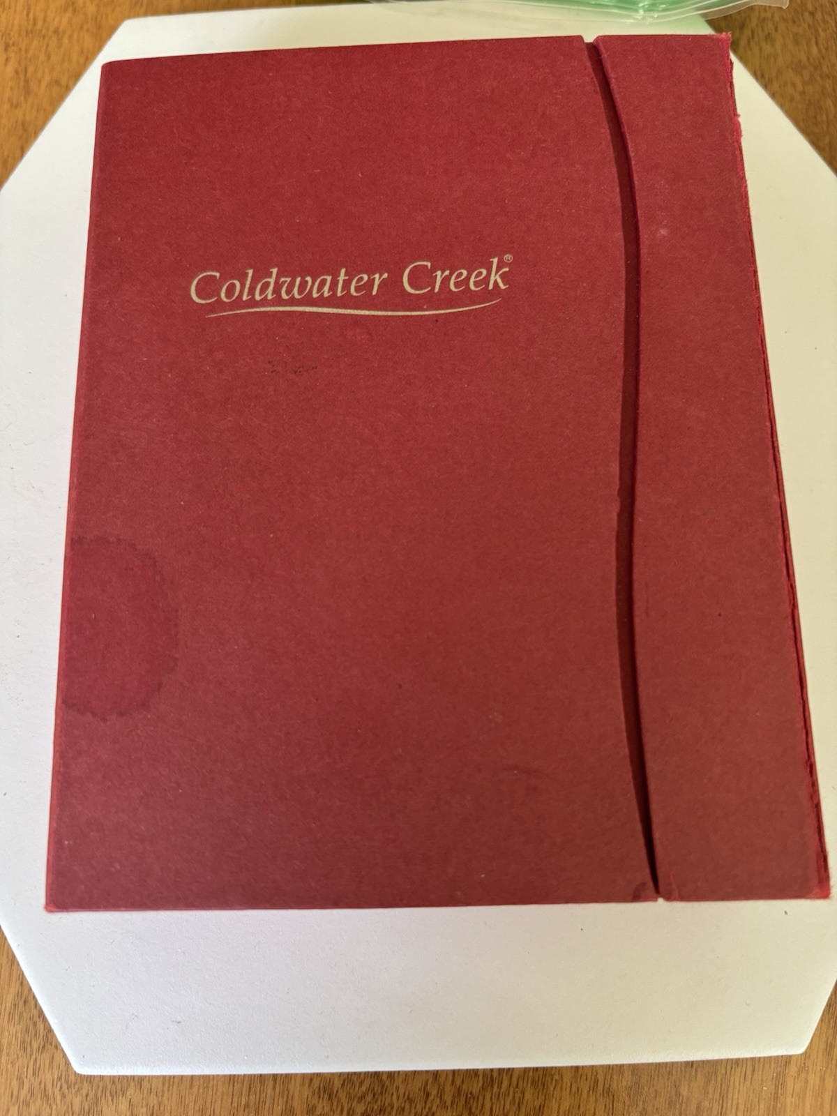 Vintg Box COLDWATER Creek 925 Sterling Silver 18″ Chain Red Garnet Stone Pendant