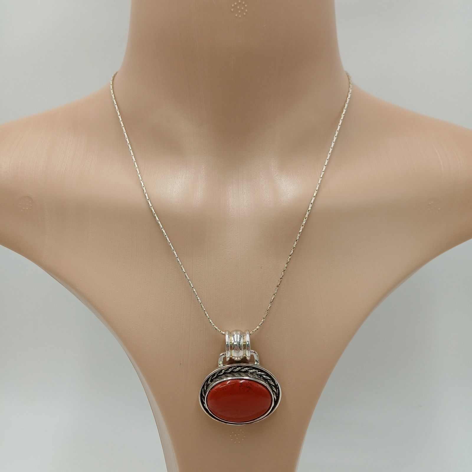 925 DBJ Slider Pendant Necklace 16in Sterling Silver Spigot Wheat Rope Chain 23g