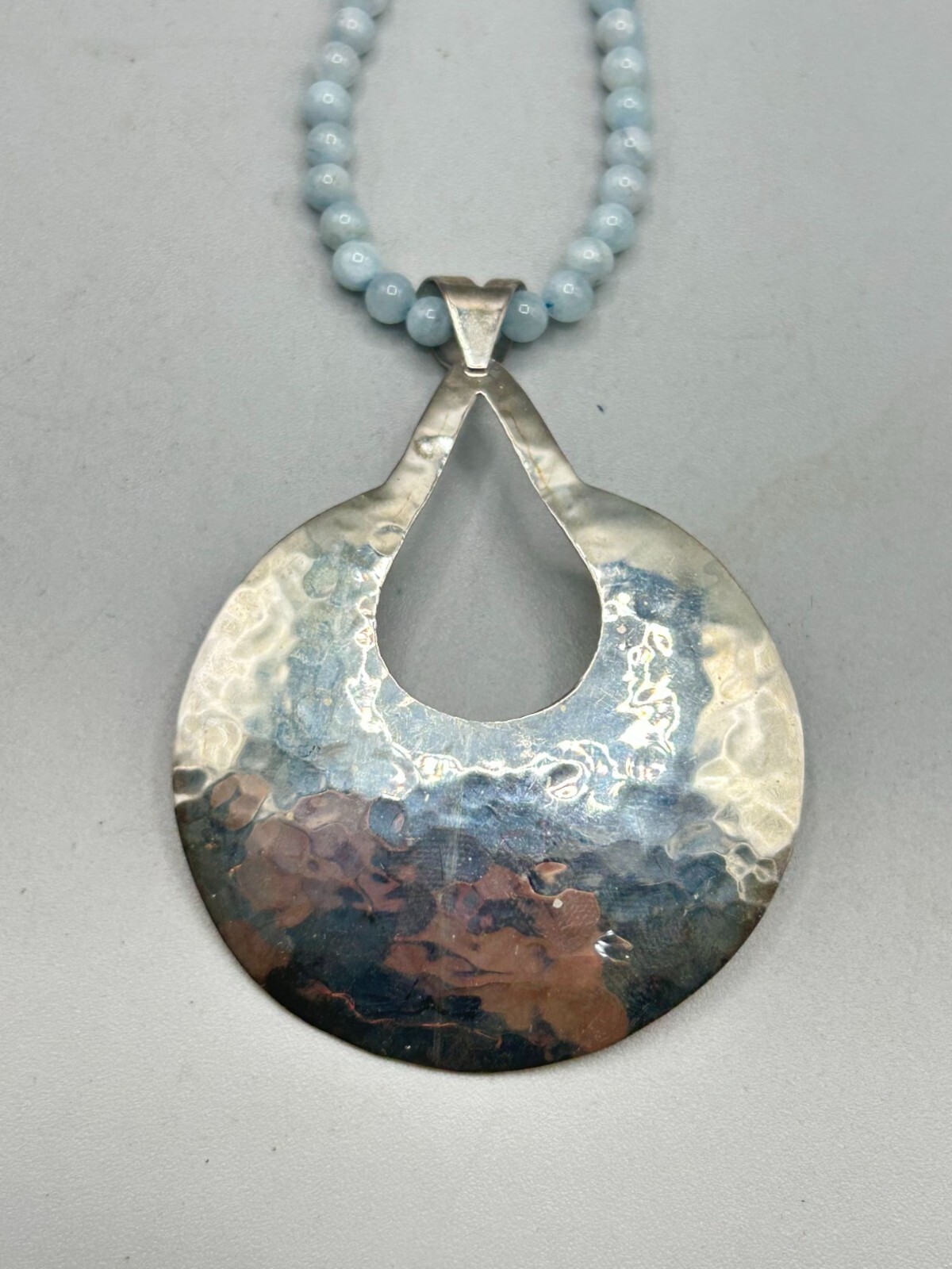 DOMINIQUE DINOUART DESIGN DDD Blue Stone Necklace With Large Sterling Silver
