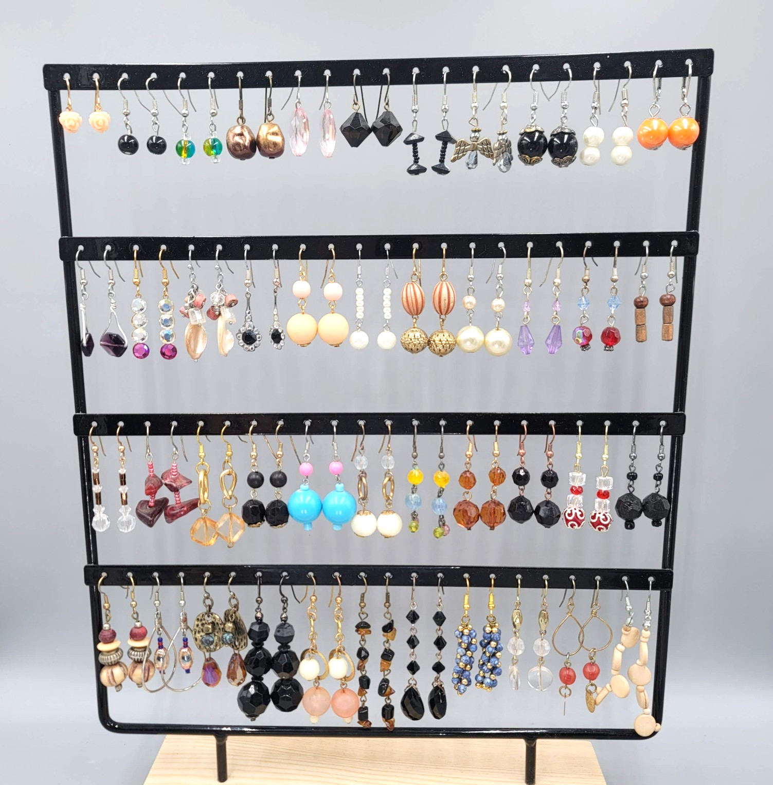 Lot of 44 Beaded Pierced Earrings Multi color ALL Dangle 11