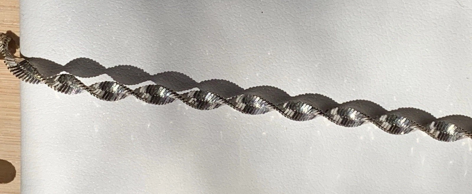 Vintage Sterling Silver 925 Twisted Herringbone Necklace Marked Italy 19 3/4”
