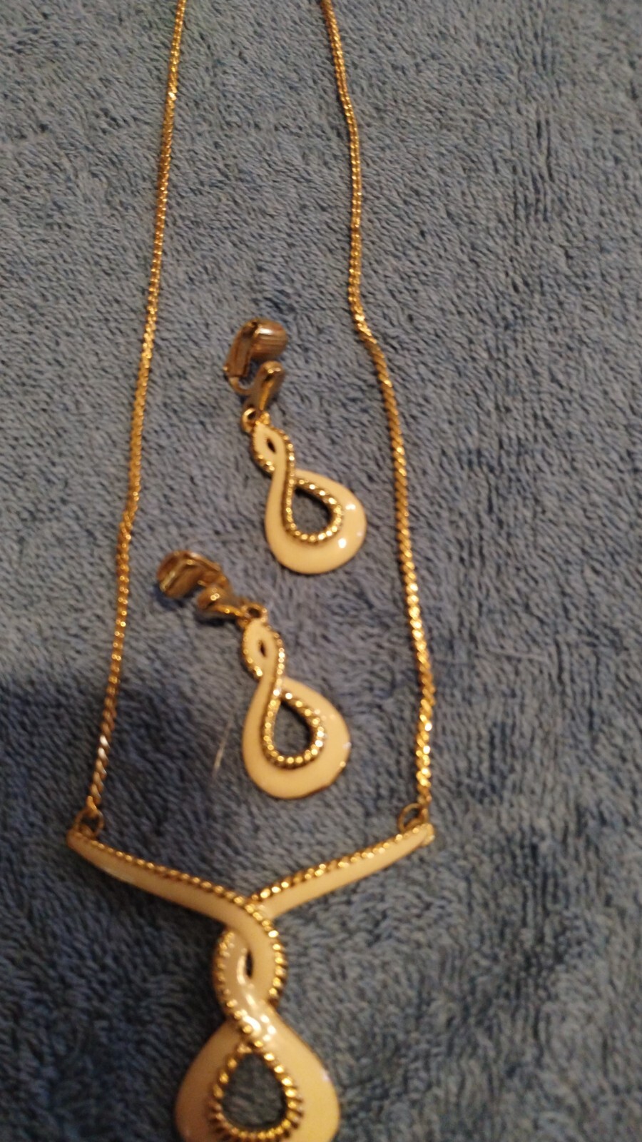 Vintage Ivory And Gold Costume Set