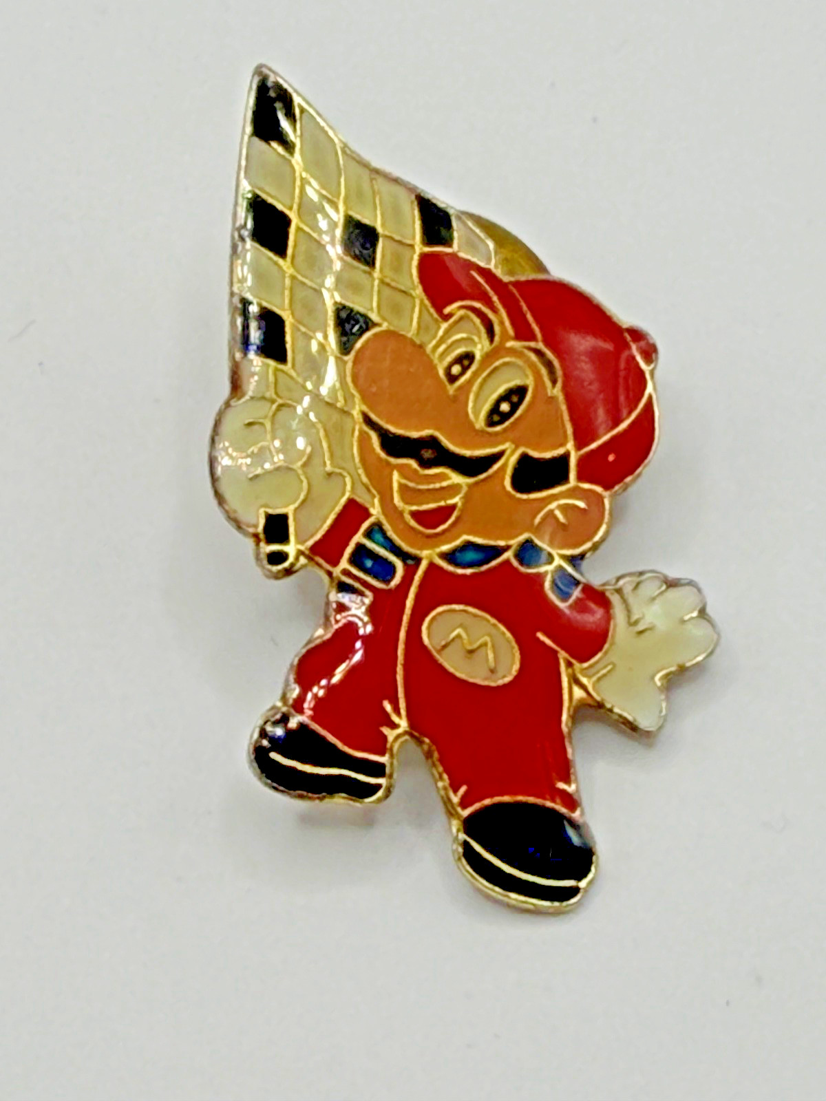 NINTENDO MARIO BROS PIN 1988 CHECKERED FLAG VINTAGE