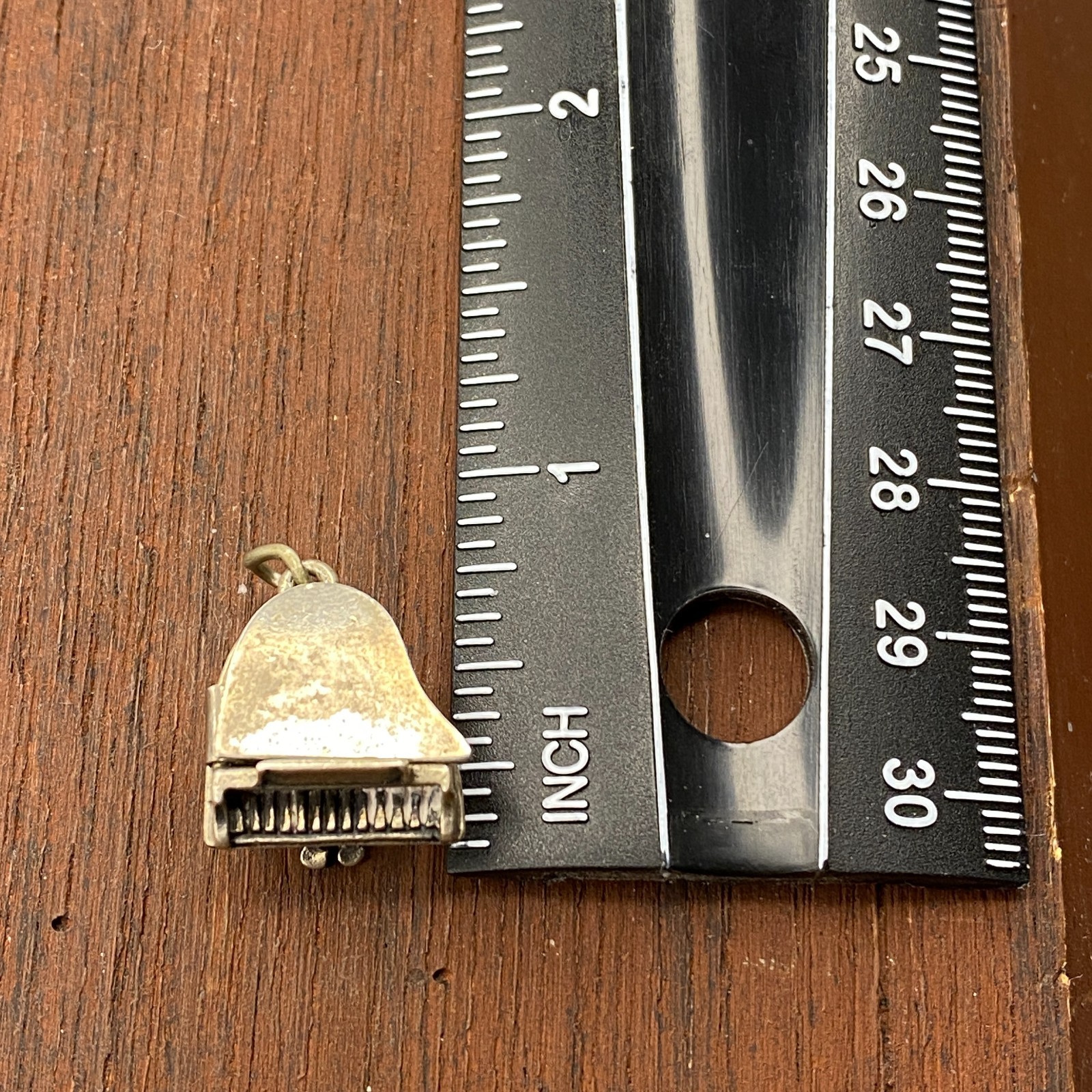 Vintage Beau 925 Sterling Silver Grand Piano Top Opens Pendant Bracelet Charm