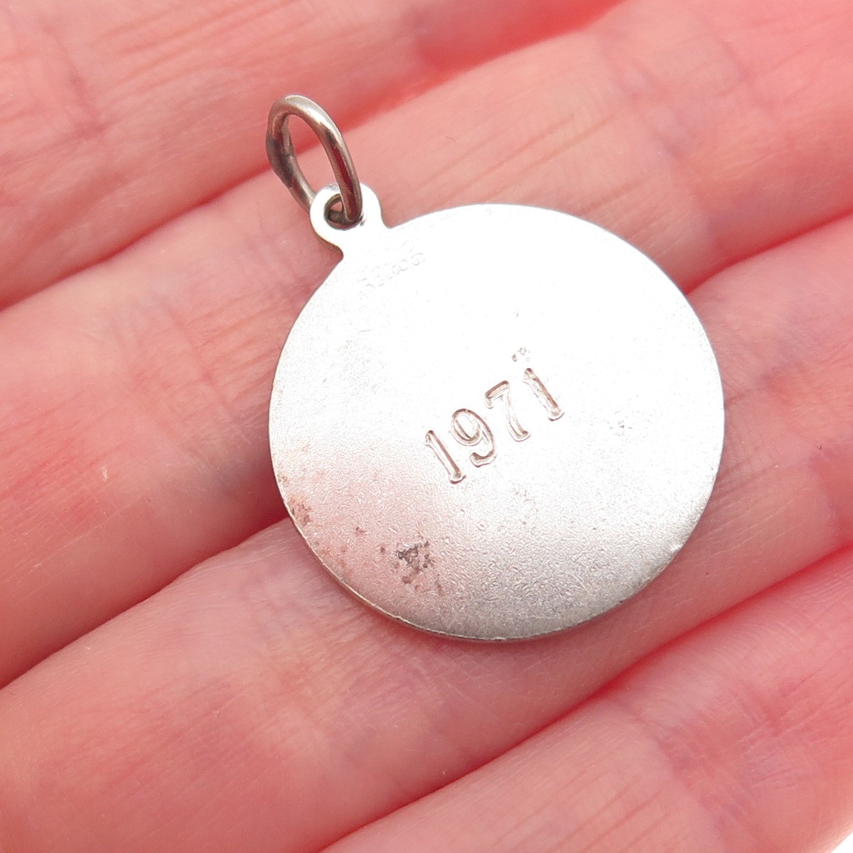 ELCO 925 Sterling Silver Vintage 1971 Engraved Sagittarius Zodiac Charm Pendant