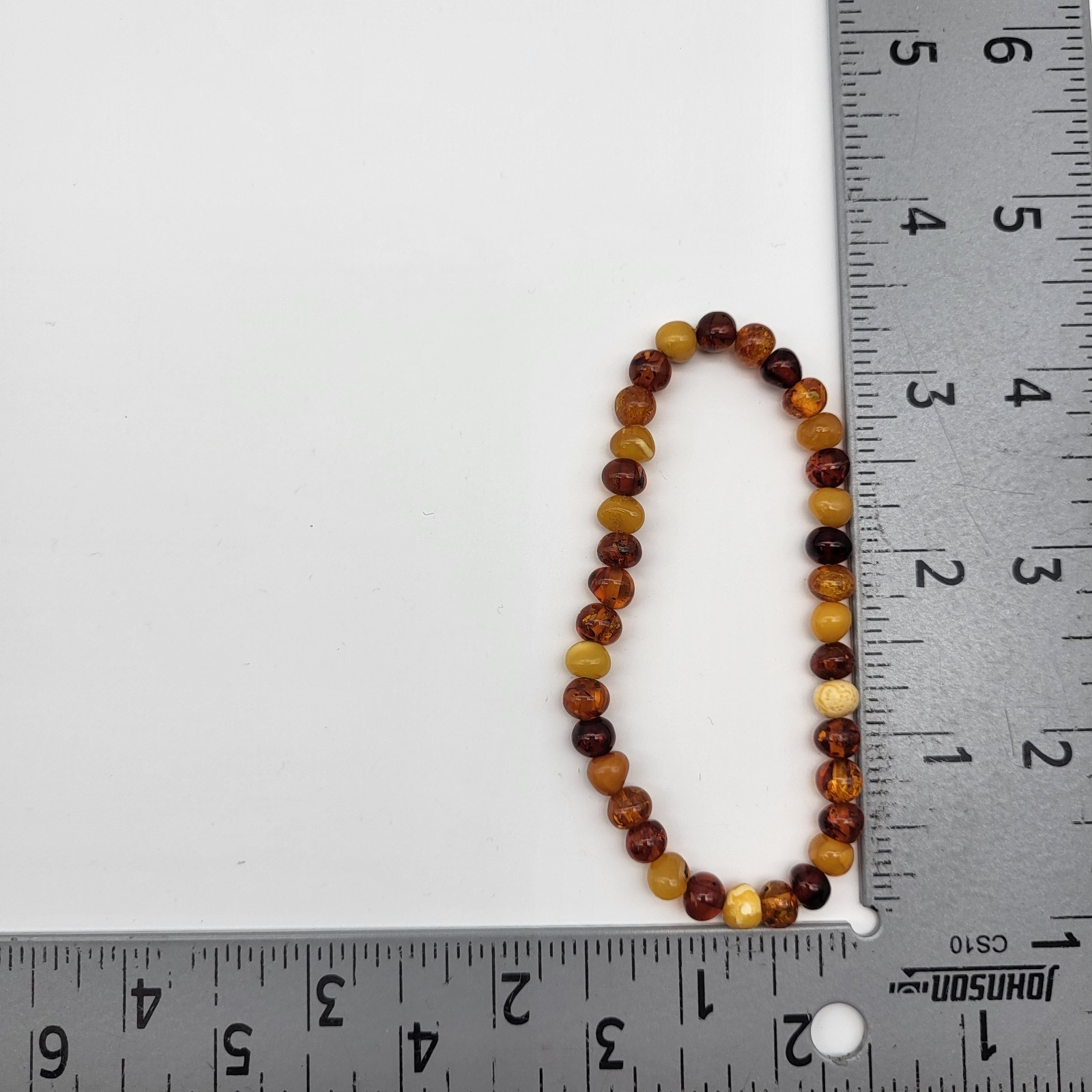 Beautiful Baltic amber bead bracelet egg yolk honey stretch band