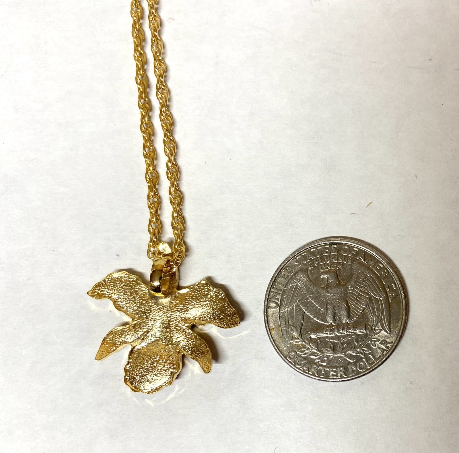 Pretty Enamel Pendant. Orchid Flower PURPLE and PINK Enamel Necklace