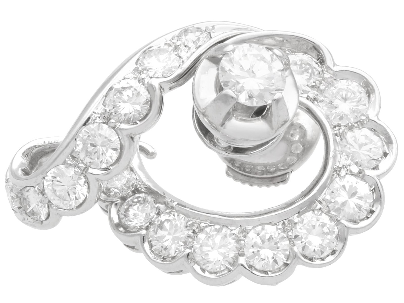 Antique 4.35Ct Diamond and Platinum Earrings Circa 1935