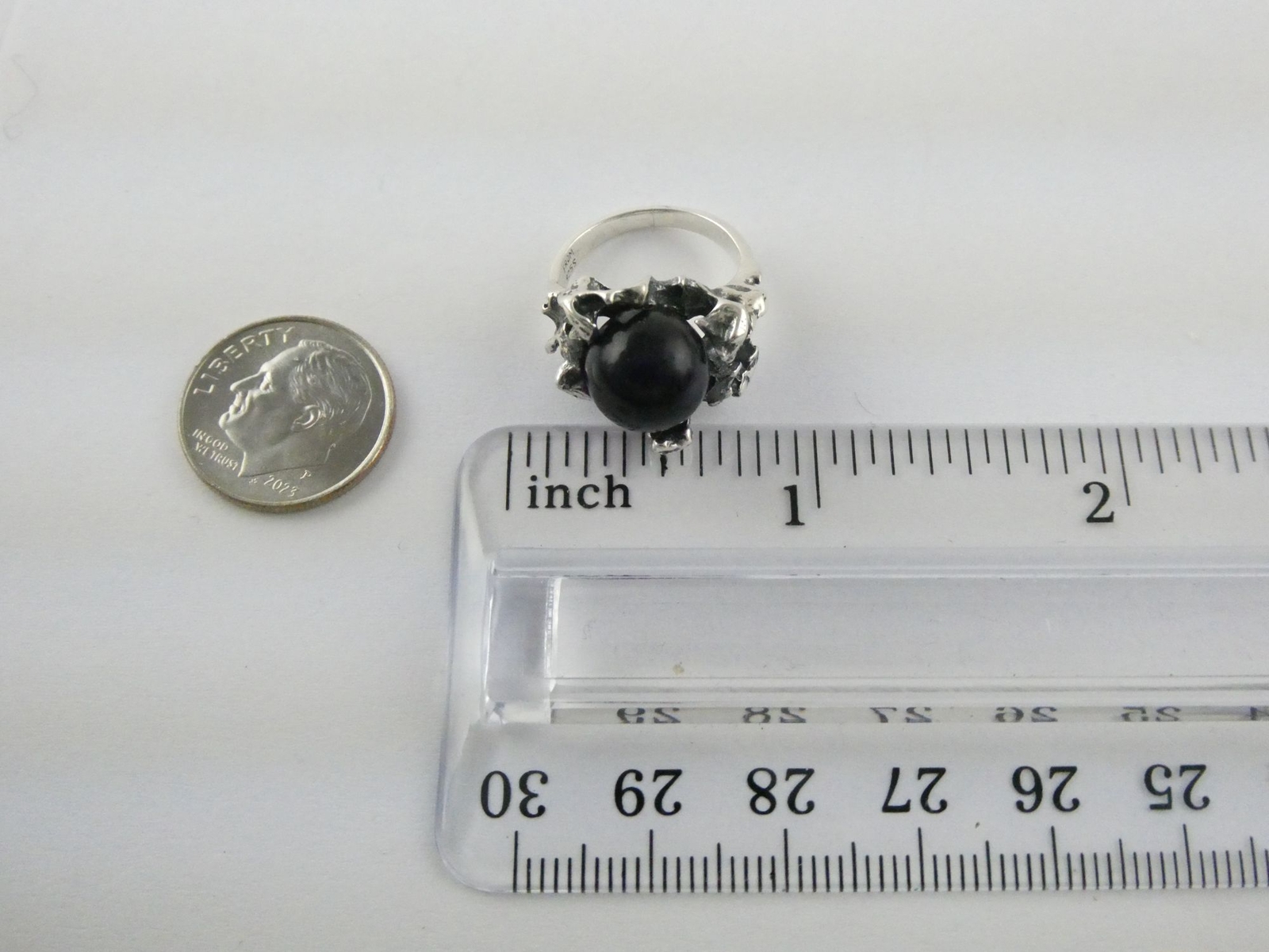 Neils Erik NE From Denmark Sterling Silver Amethyst Modernist Ring Size 3.75 6g