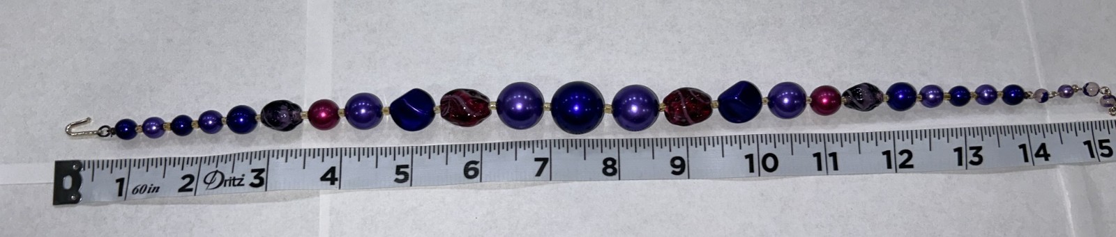 Vintage chunky beaded necklace- purple fuchsia wine beads in different shapes