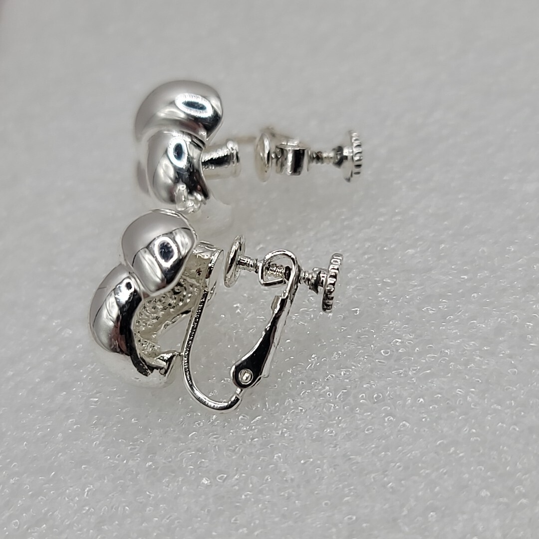 Vtg Napier Screw Back Silver Tone Love Knot Twist Clip On Earrings