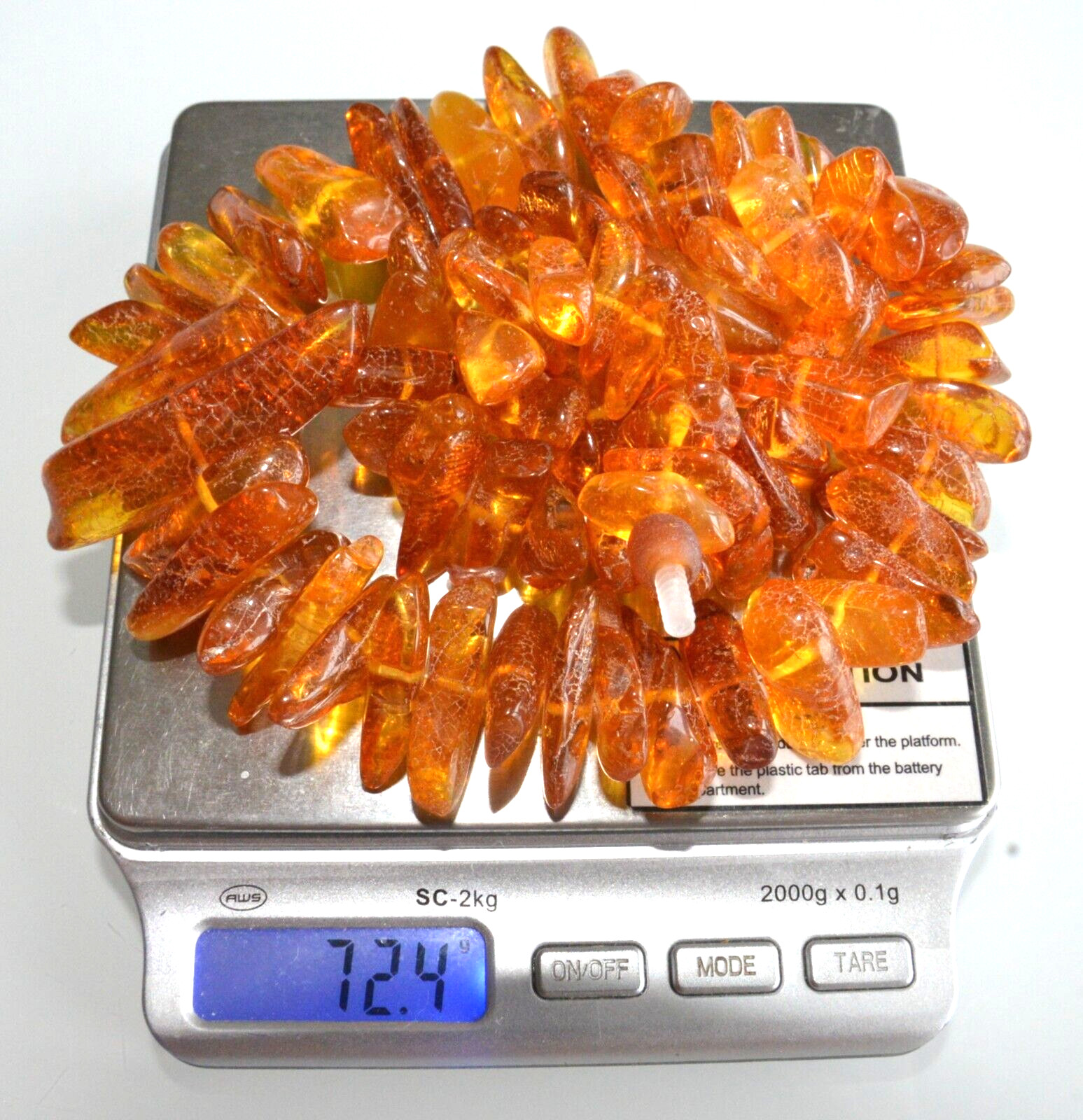 72gr RUSSIAN SOVIET BALTIC AMBER BEAD NECKLACE 琥珀 BRACELET STONE PENDANT EARRING