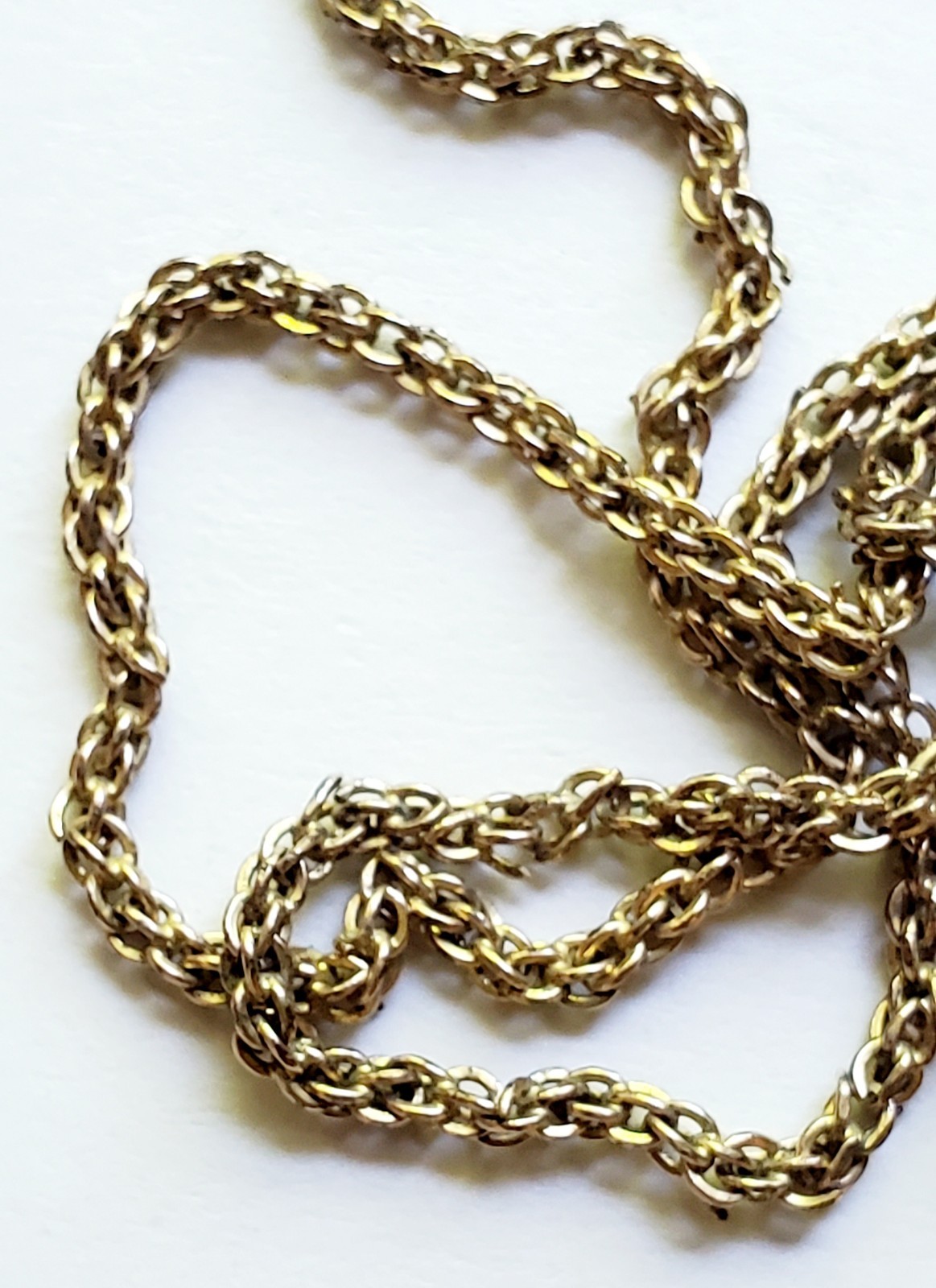 Antique gold tone etched/monogrammed locket pendant necklace stamped F.L.S.