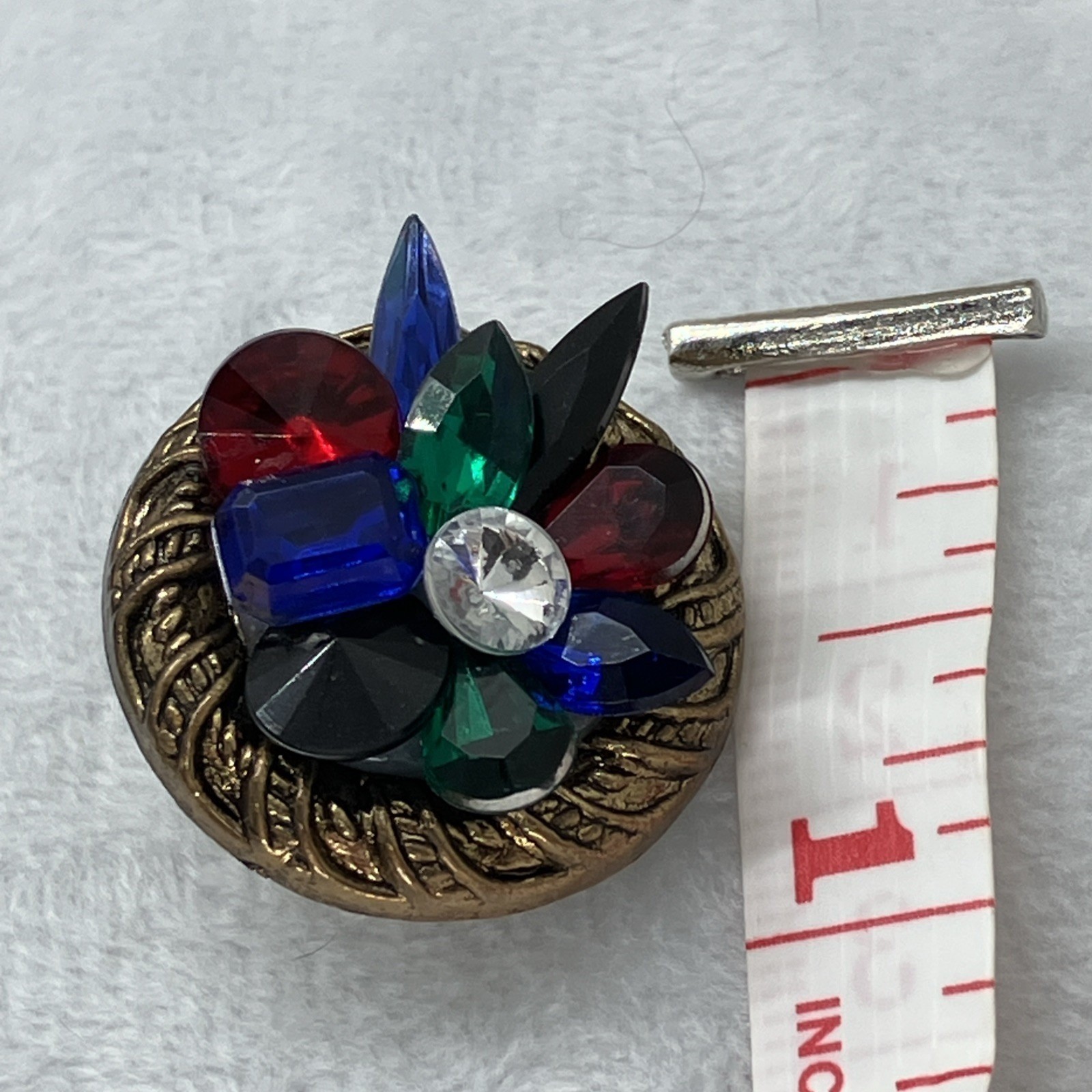 Vtg Colorful Rhinestone Cluster Clip On Earrings Plastic Lightweight Bold 80s
