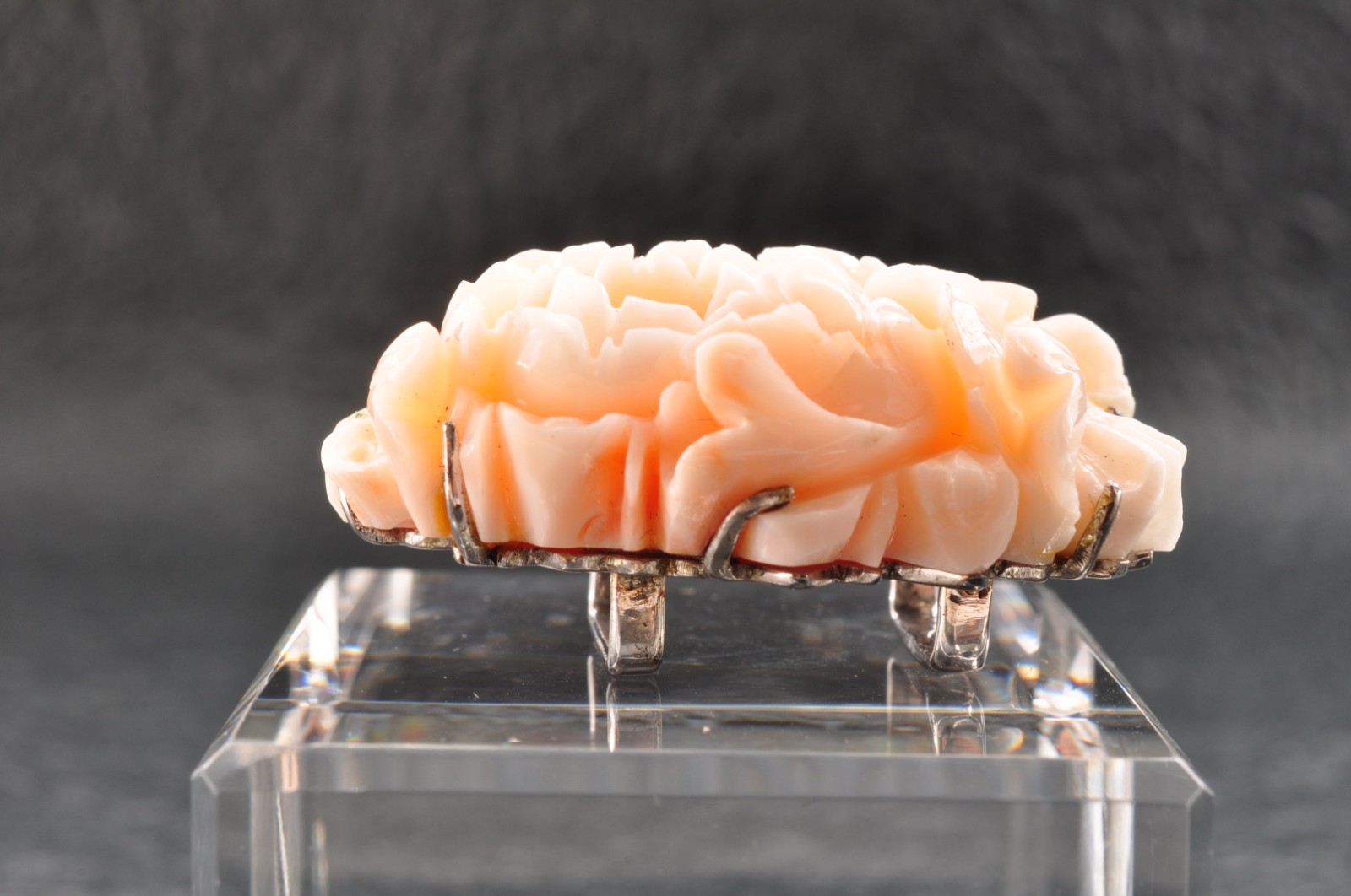 925 silver Vintage angel skin coral OBIDOME, “Peony” Certificate (total 95.5ct).