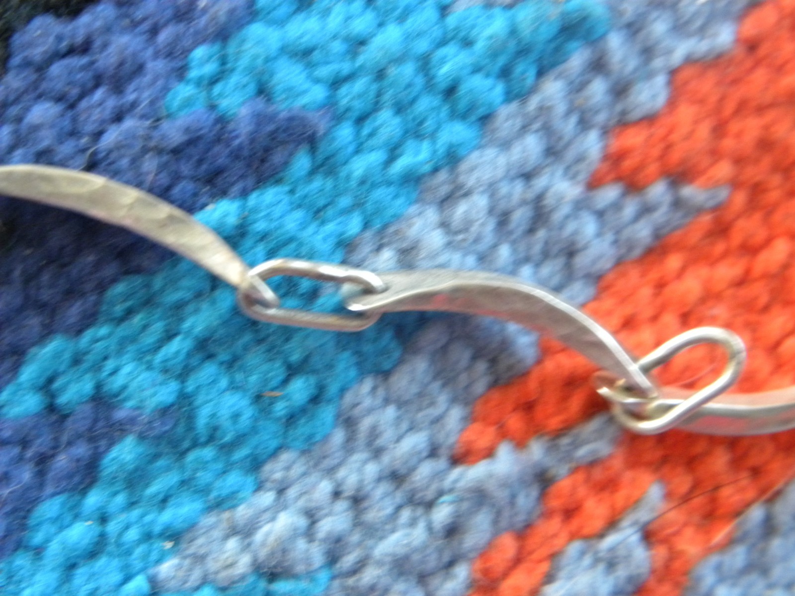 Vintage Sterling silver pendant and chain necklace, abstract design 21″ +