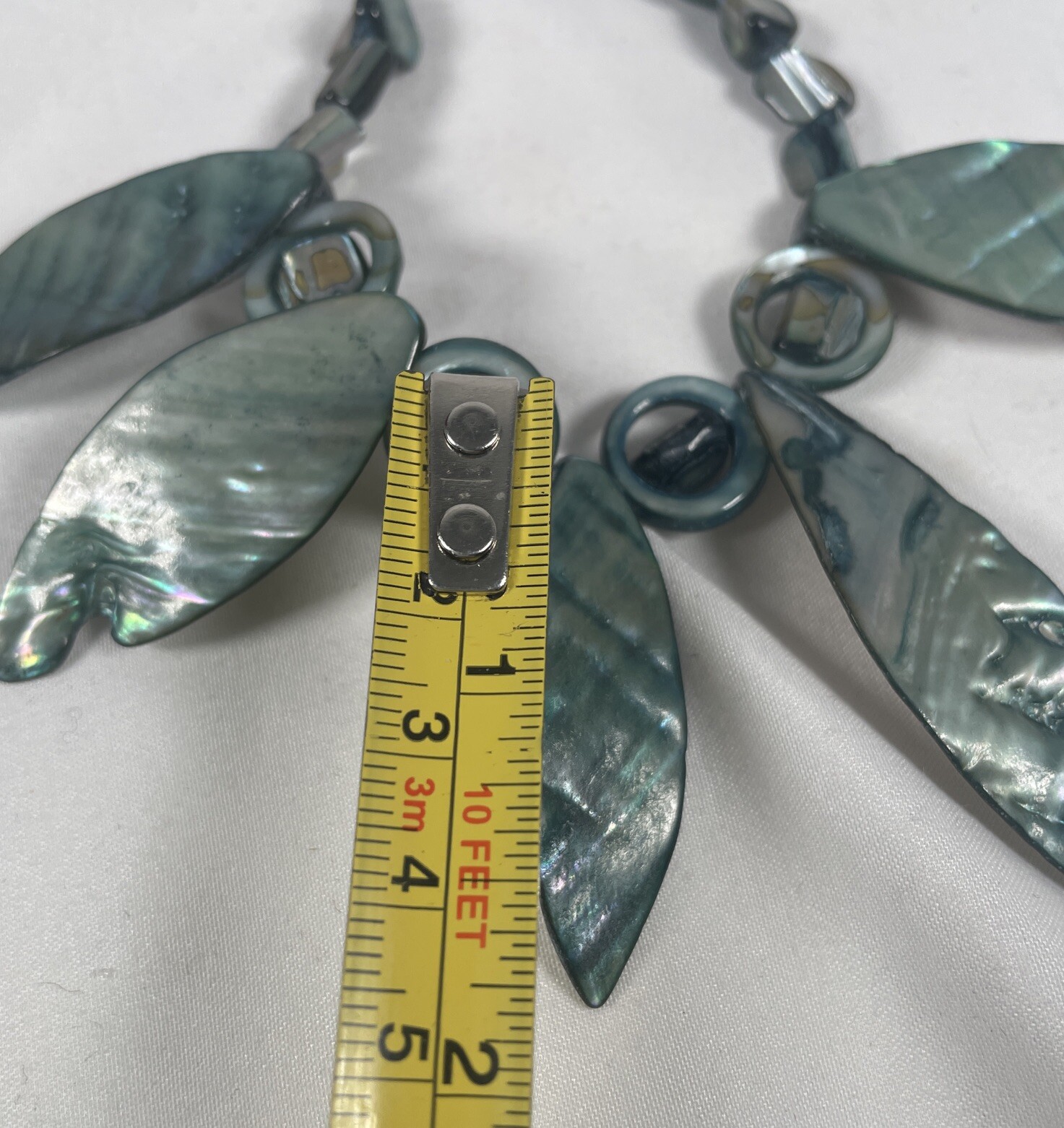 Abalone Shell Made Into Beads And Leaves Necklace Collar