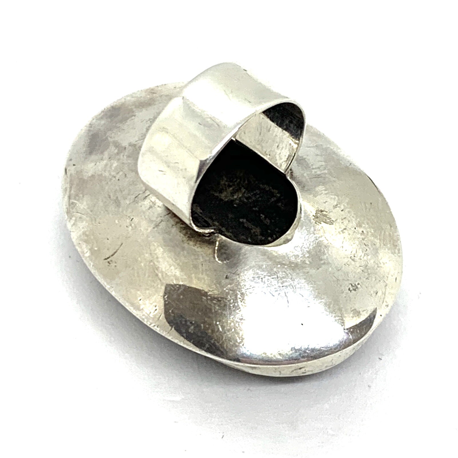 David San Miguel Allende Mexican Sterling Silvet Black Coral Huge Ring Sz 7.25.