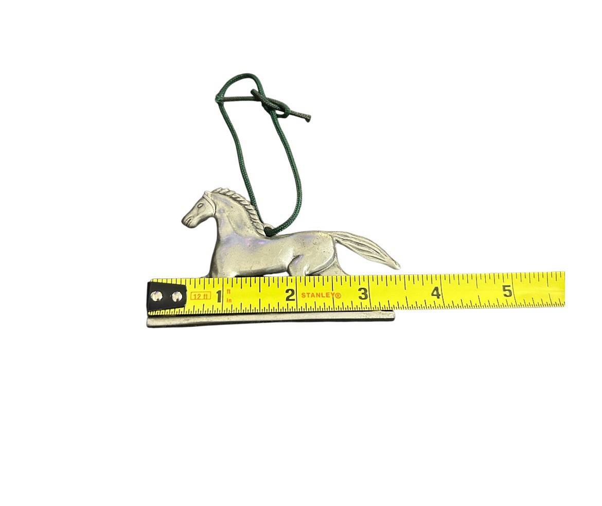 Reed And Barton Pewter Running Horse Ornament AARFAC Stamp Folk Art Weathervane