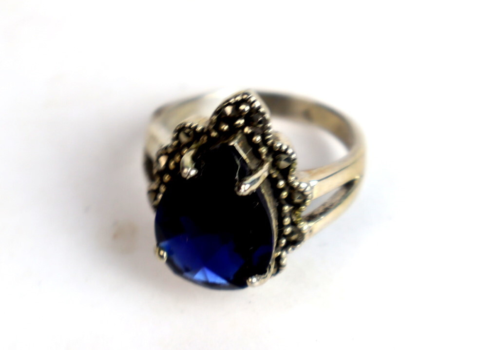 Finest Clear Deep Blue Topaz .925 Sterling Silver Ring #9.5
