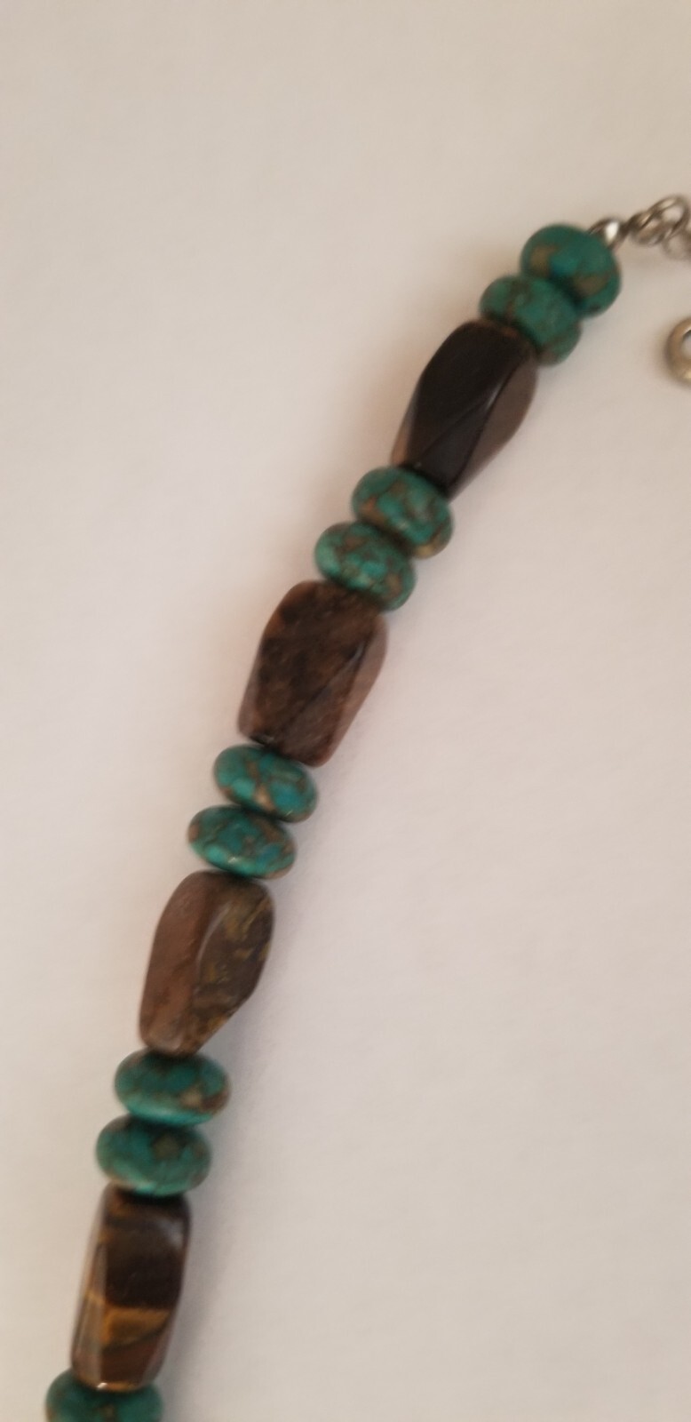 TIGER TIGER’S EYE & FAUX TURQUOISE BEAD BEADED NECKLACE