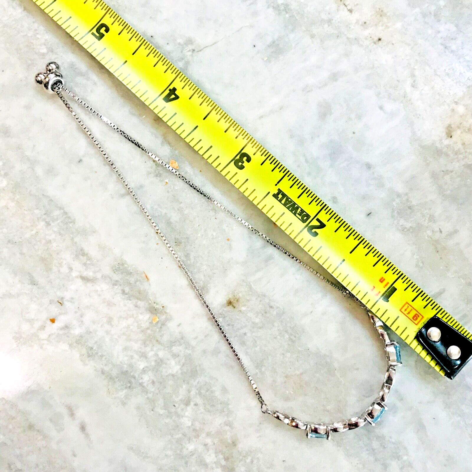 Blue Topaz Bracelet Sterling Silver 925 Slider Dee Berkeley DBJ TH Adj. 9+”