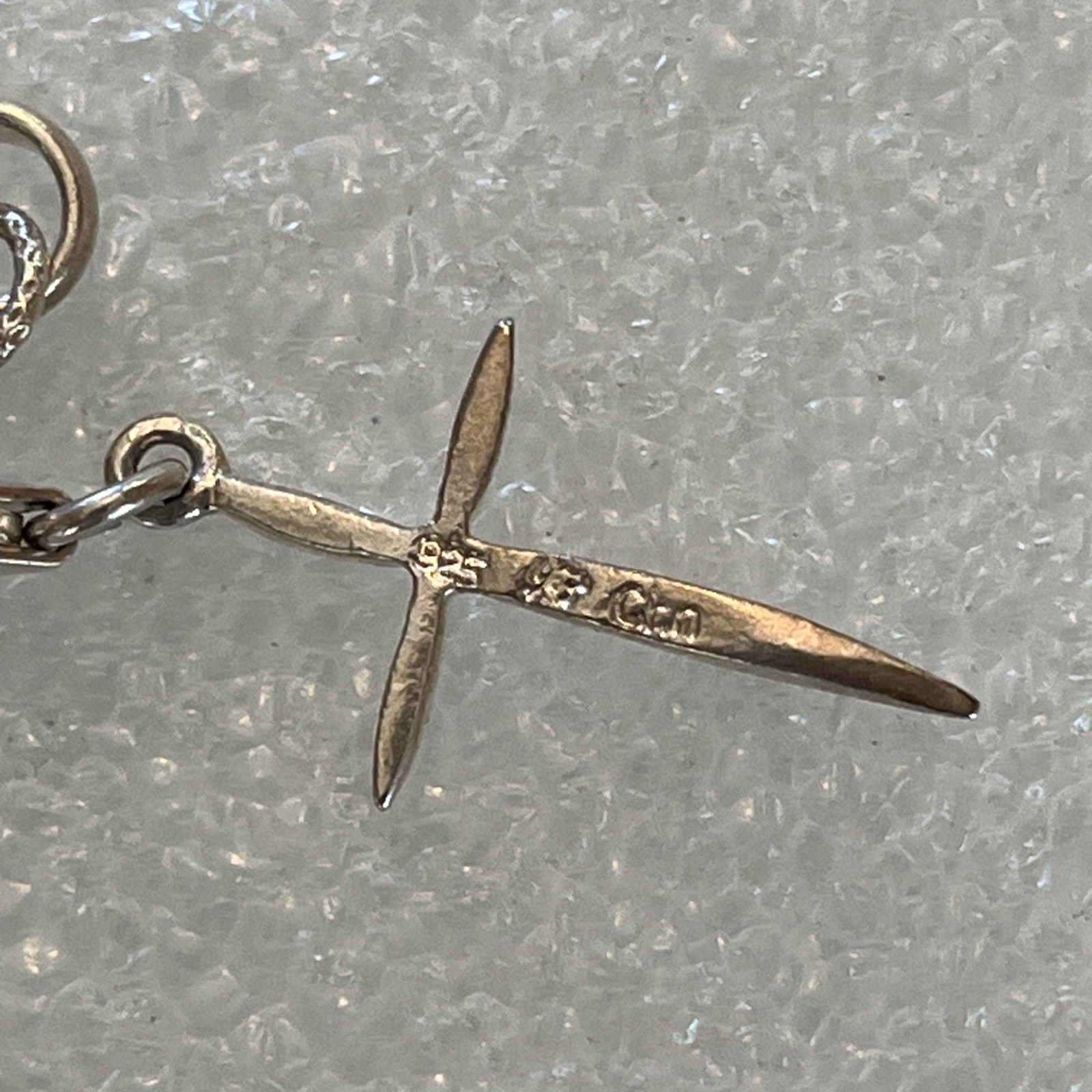 Sterling Silver Charm Bracelet 8 Charms Heart Key Cross Shoes Prayer Box