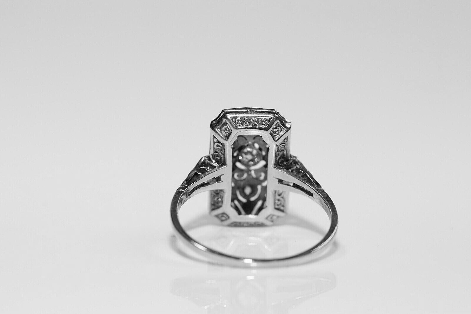 1 CTW White Round Cut Simulated Diamond Wedding Art Deco Antique 925 Silver Ring
