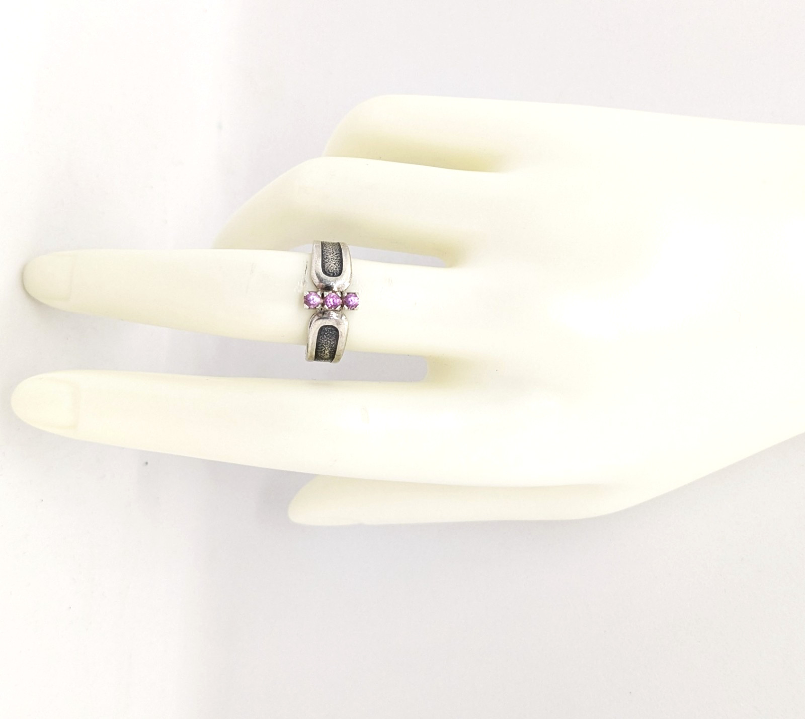 Vintage Elegant RING Silver 925 with Chic Bright Stones -size: 8US (18.5mm)| #46