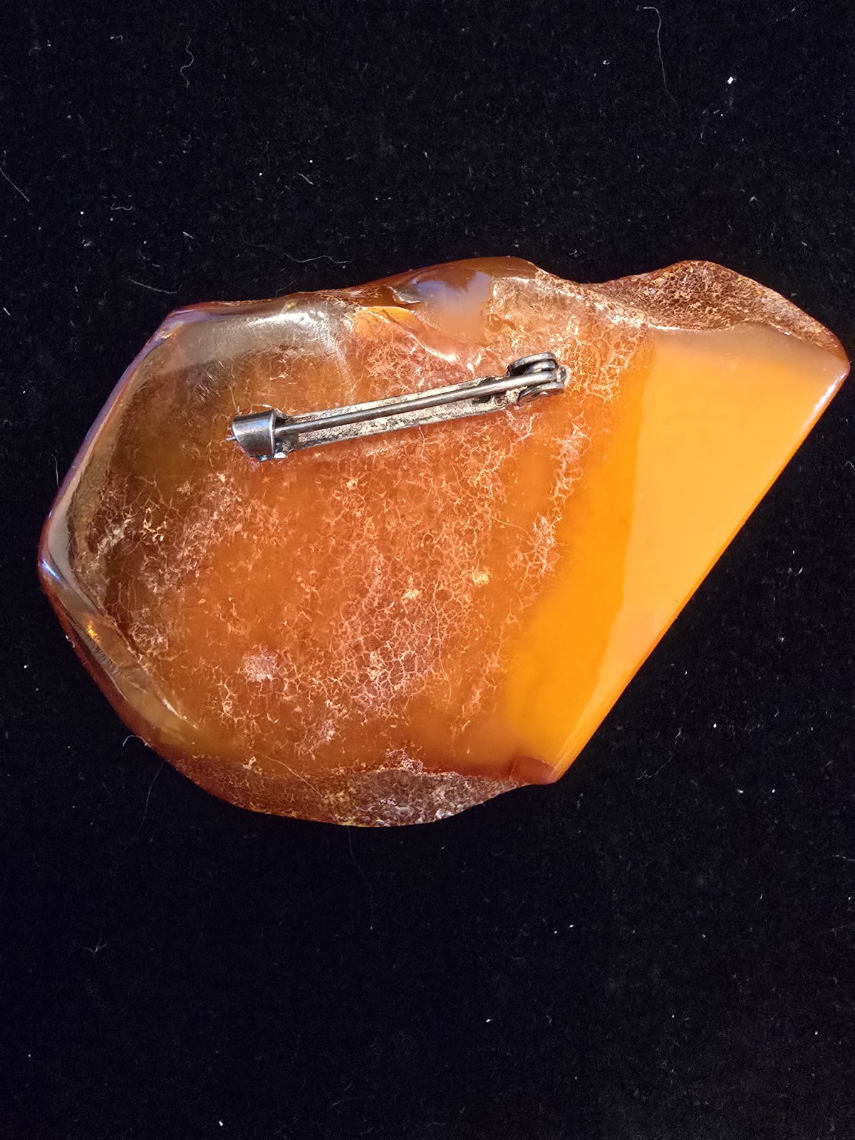 Vintage Natural Butterscotch/Honey Baltic Amber Brooch/Pin 25.5G Hand-Polished