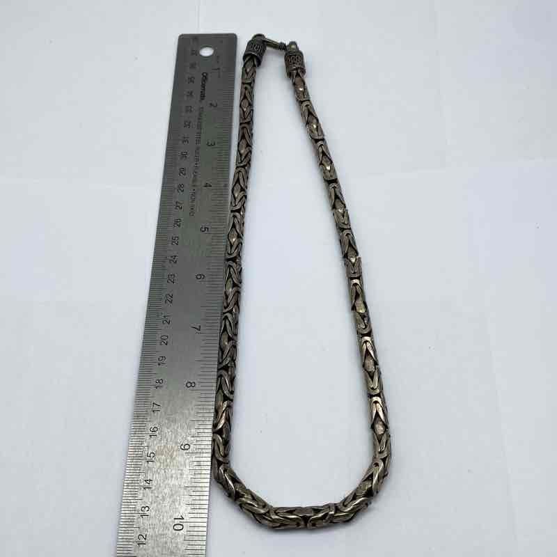 Sterling Silver 925 Heavy Byzantine Chain Necklace 22″ 6.5mm 137.7g