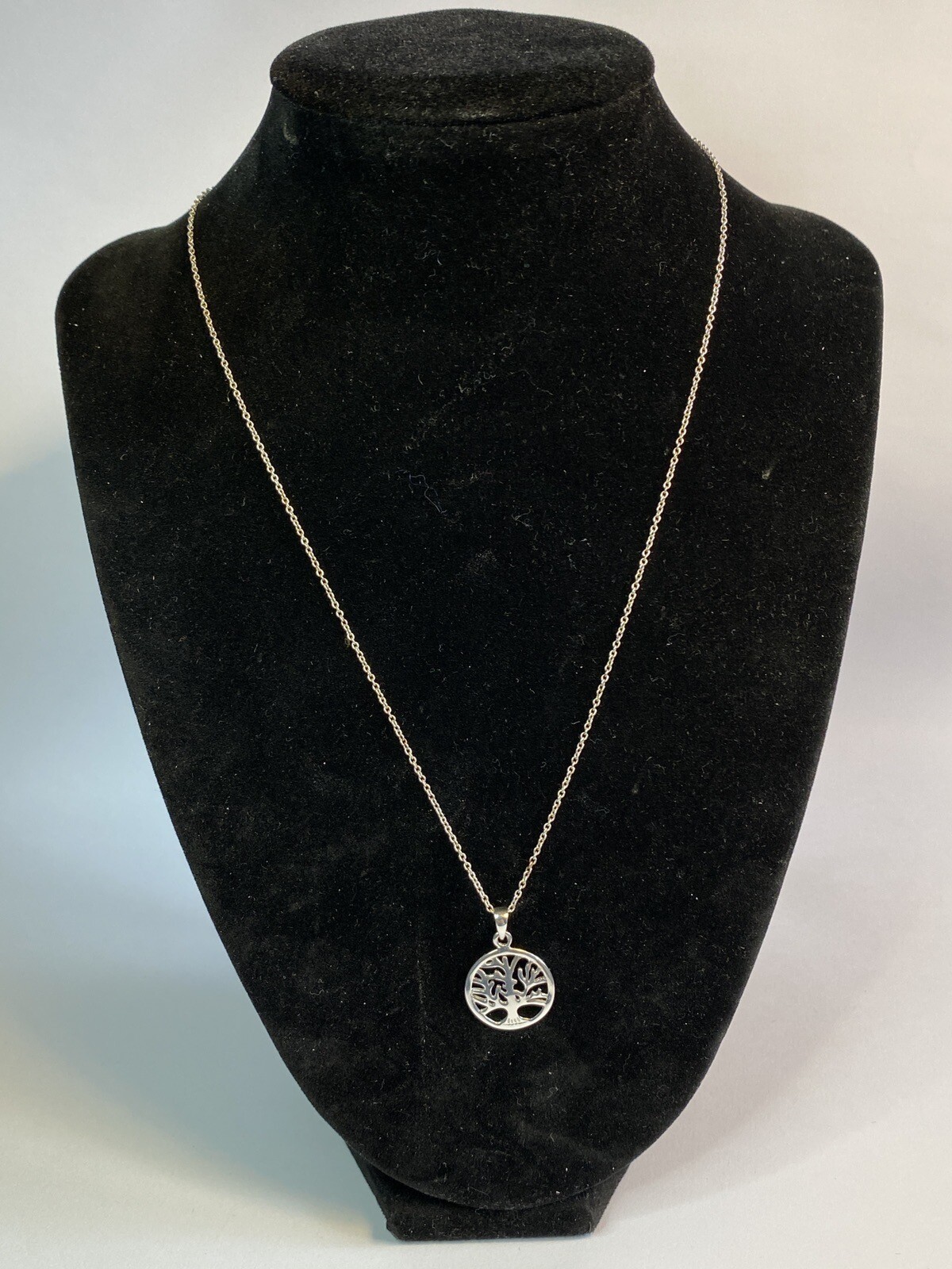 Vintage Tree of Life 925 Silver Necklace and Pendant 18″