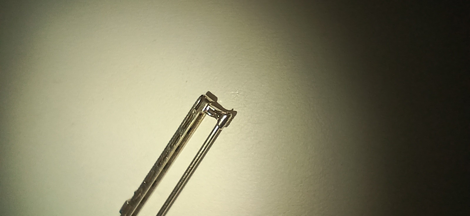 Antique 14kt White Gold and Small Sapphire Bar Pin with Safety Clasp