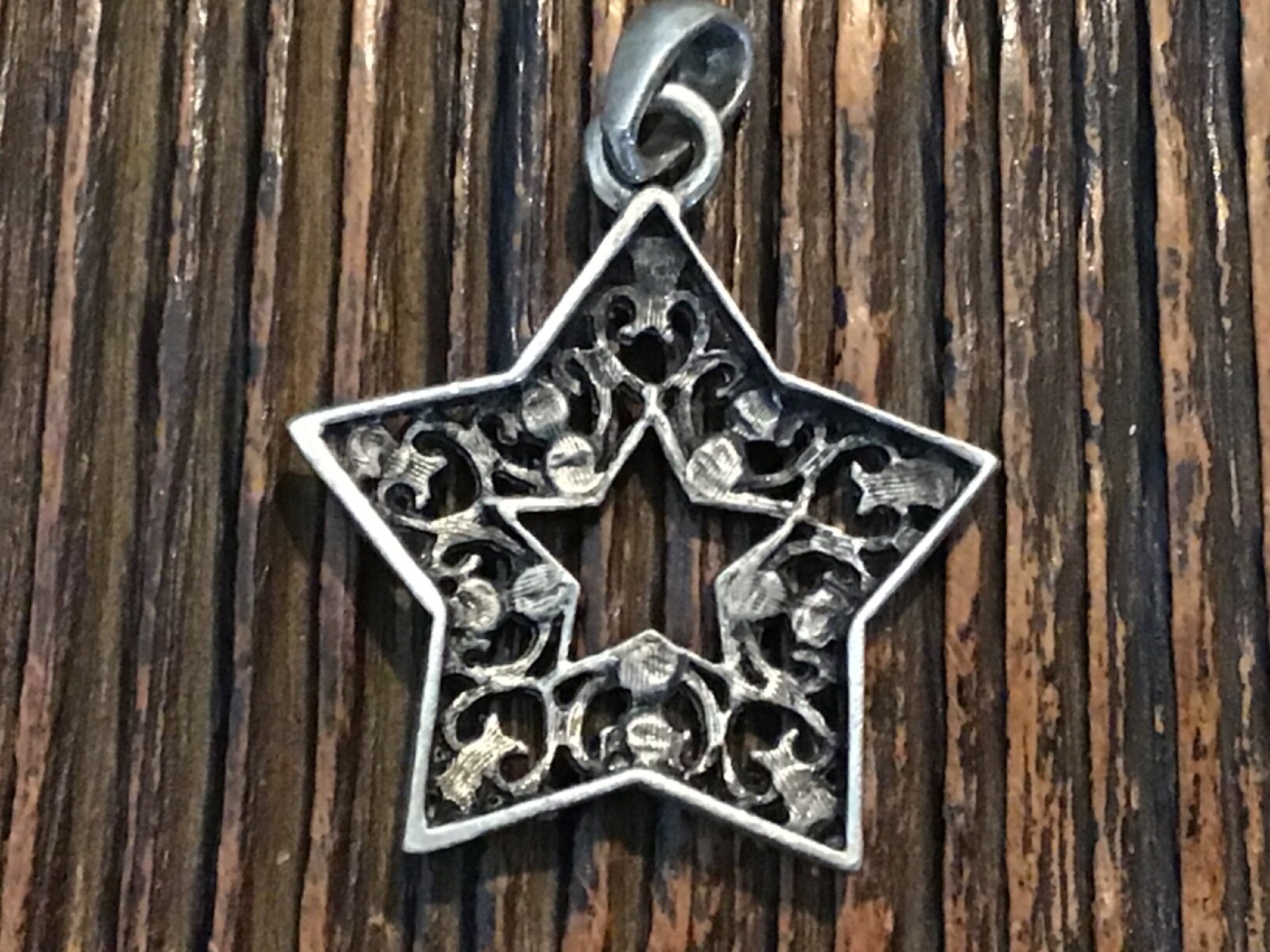 Vintage Silver Plated Rhinestone Star Pendant