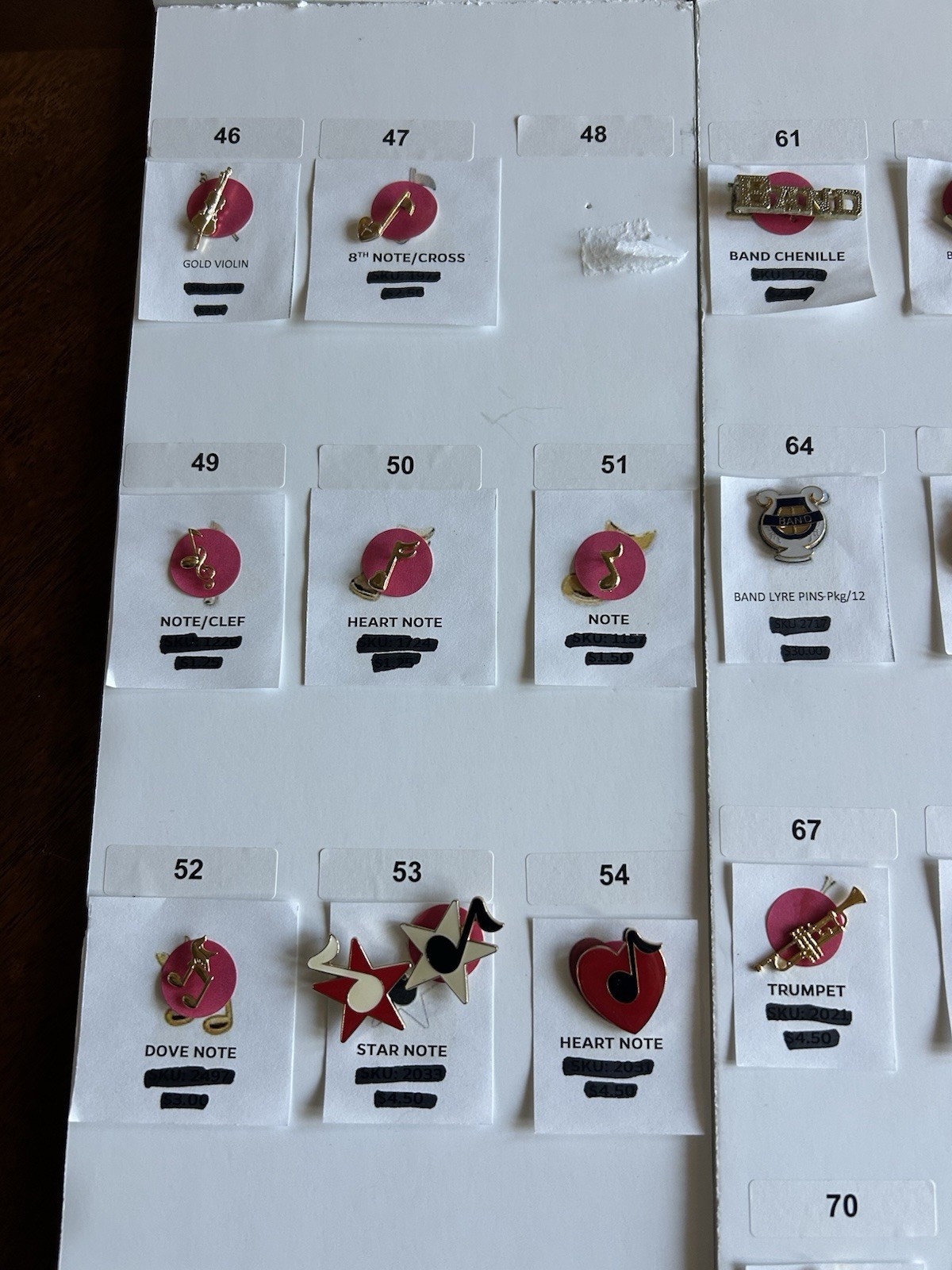 Huge Lot Of 82 Music Themed Pins; Guitar, Musical Notes, Etc All NEW