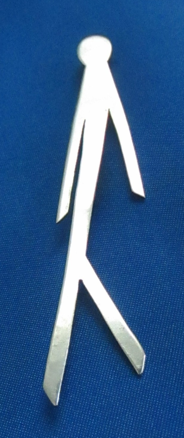 Vintage Sterling Silver Modernist Phyllis Woods Stick Figure Person Brooch Pin