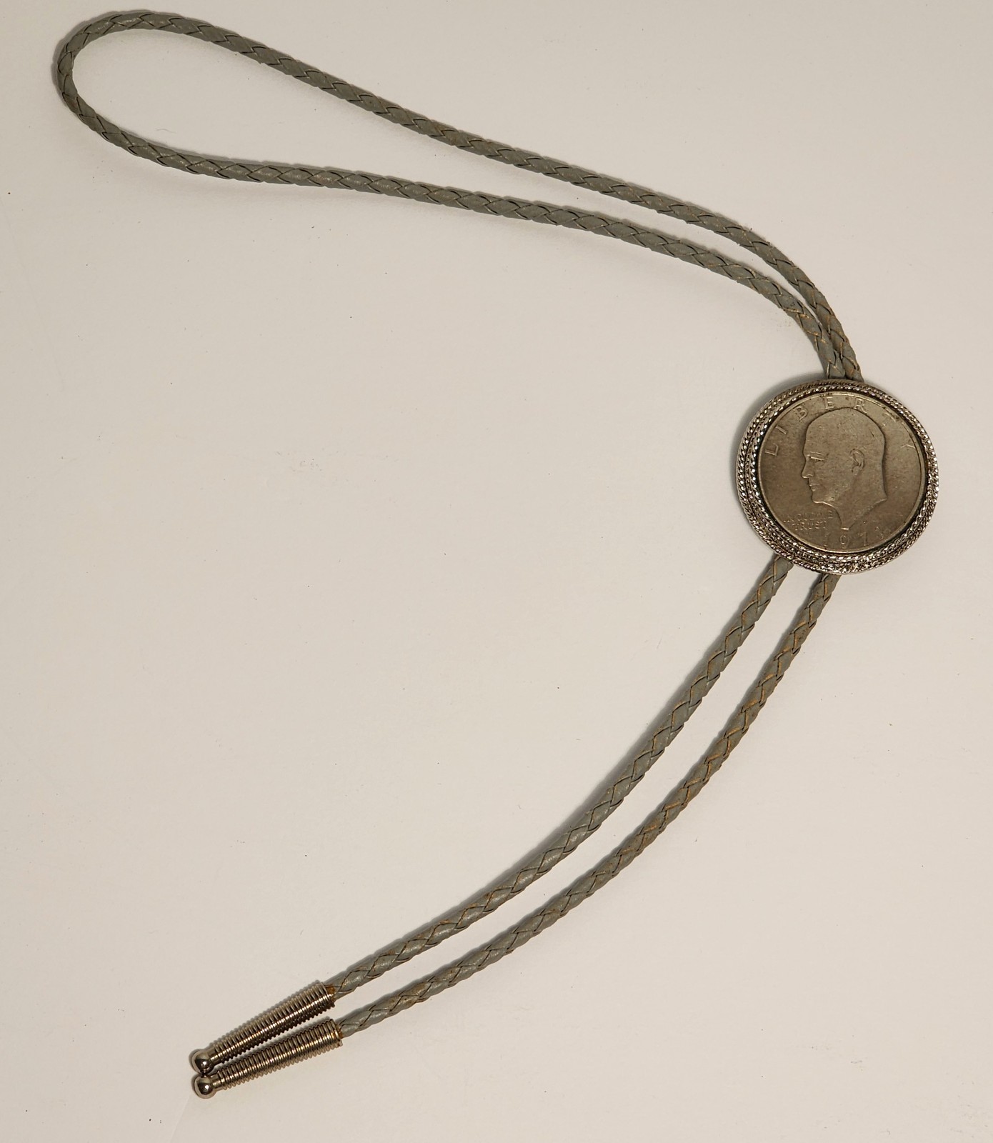 Vintage Bolo Tie 1971 Eisenhower Liberty $1 Dollar Coin