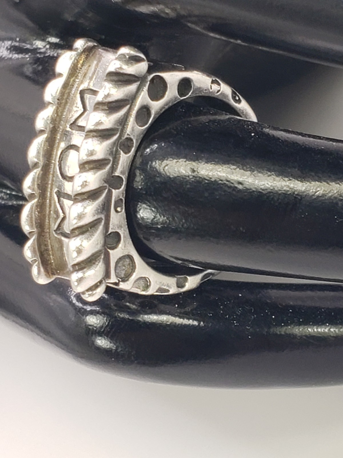 Vintage DLM Dian Malouf Sterling Silver Sailor Tattoo Style MOM Ring Size 5.75