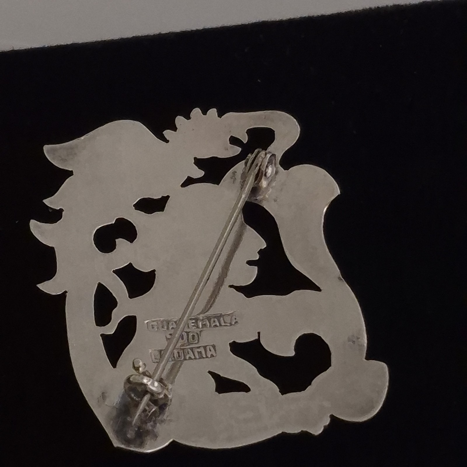 Vintage La Dama Guatemala 900 Fine Silver Mayan Quetzal Bird 1.5” Pin Brooch