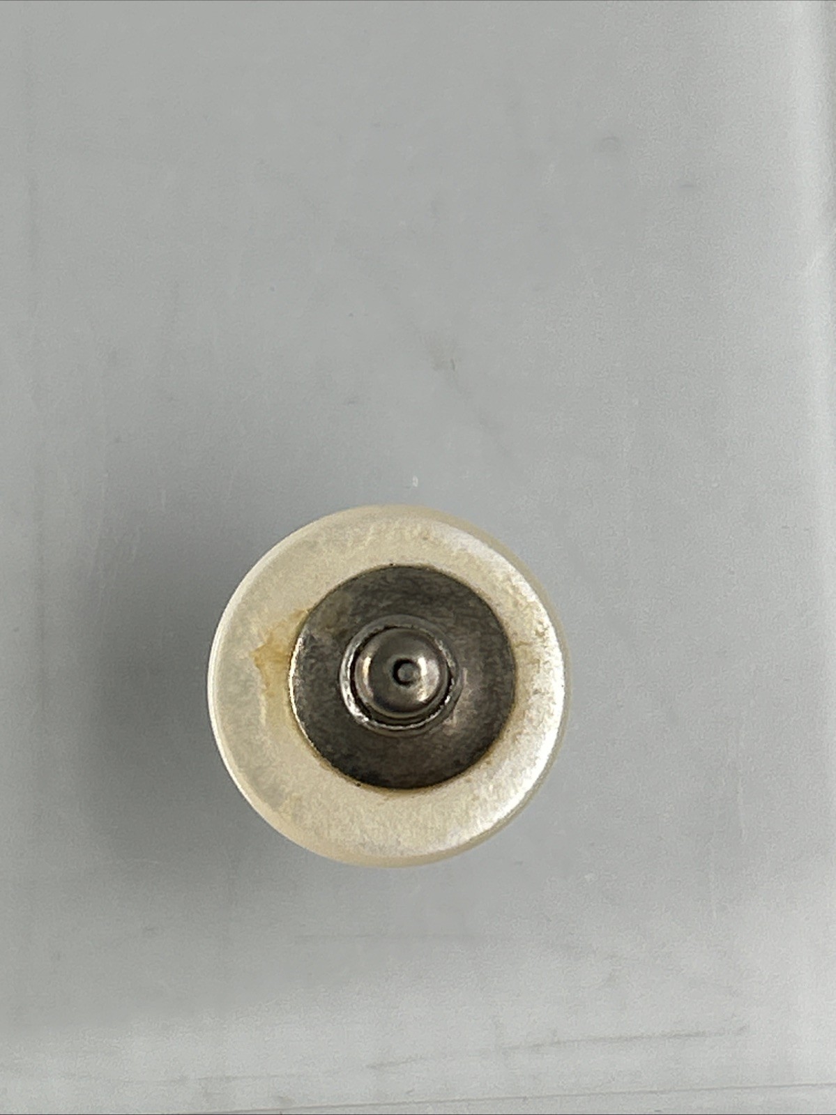 Ivory Tone Button Earrings/ Post / Pierced Ears Only/ Measure About 1/3 In
