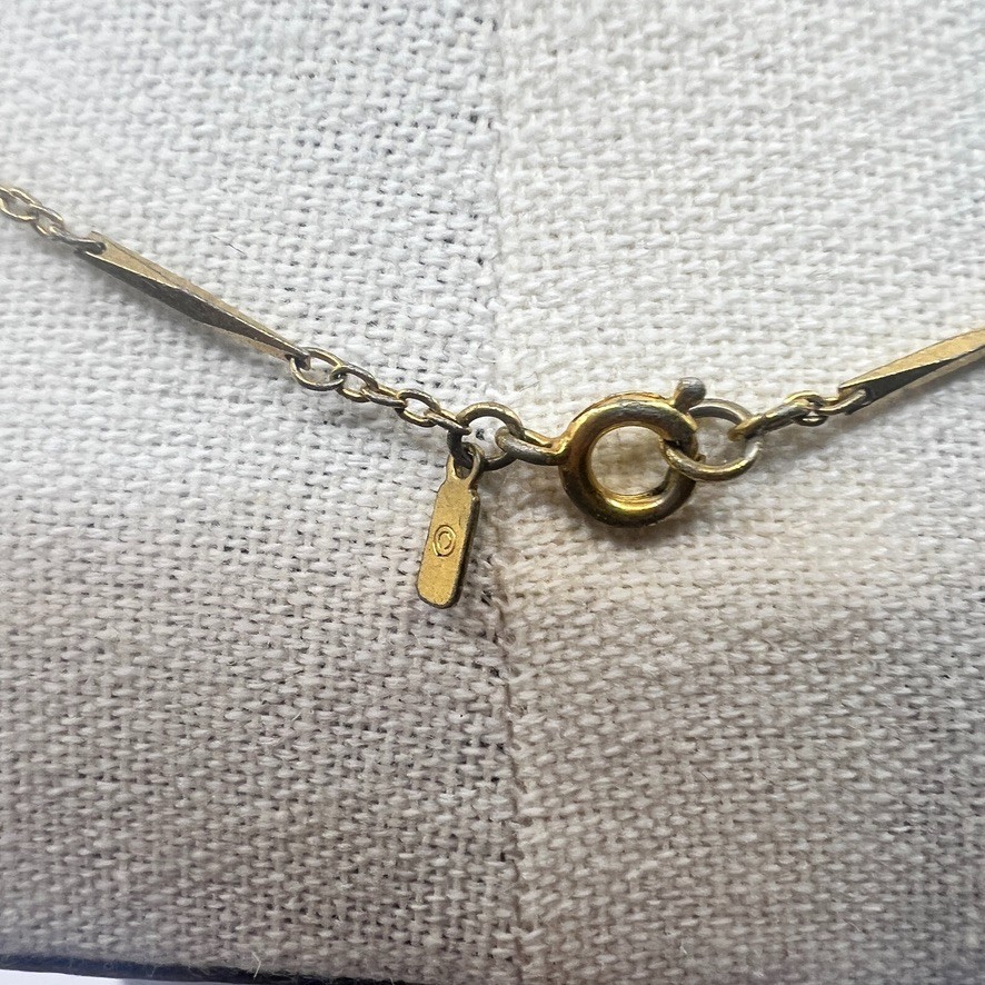 Vintage Monet Gold Tone Bar Link Chain Necklace 15” Signed Layer Miniamalist