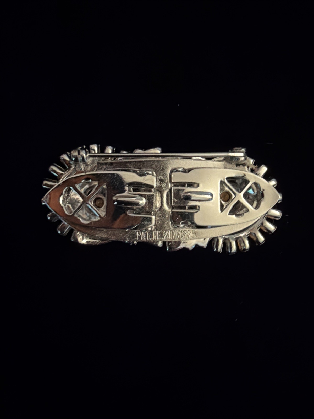 Vintage Coro Duette Art Deco Convertible Brooch Pin Silver Clear Rhinestone Pin