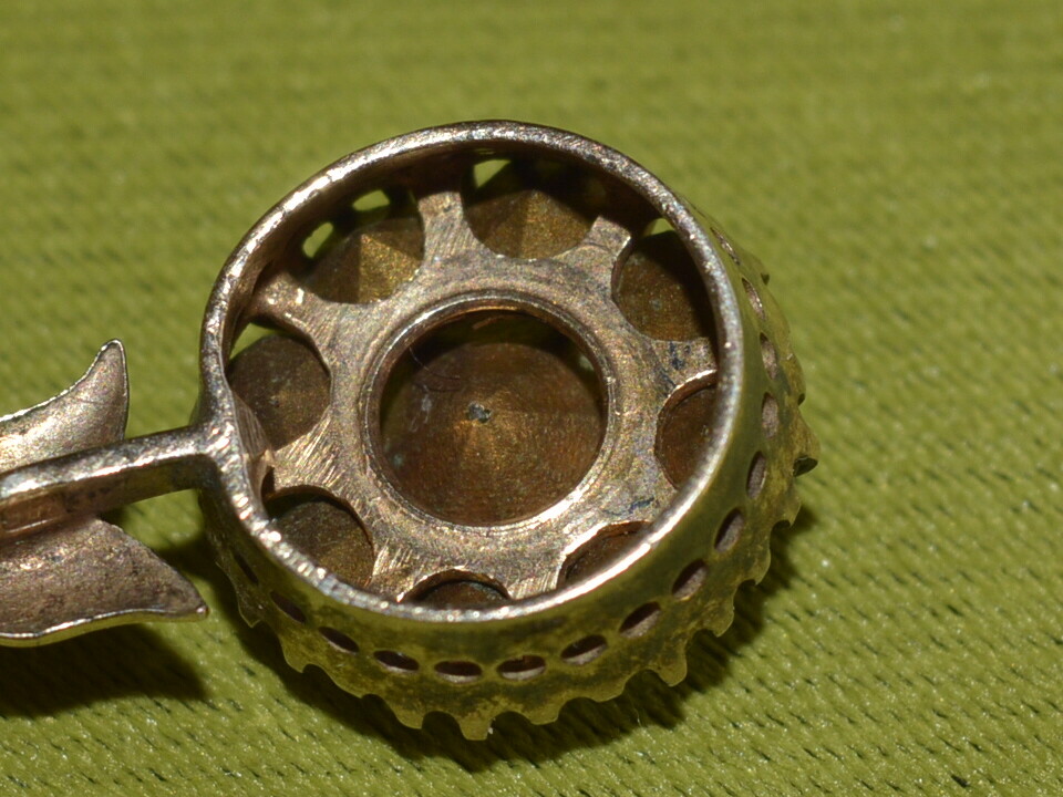 RRR Antique Jewelry 1950s !! Ukraine russian pendant SILVER 875 Art Deco flower