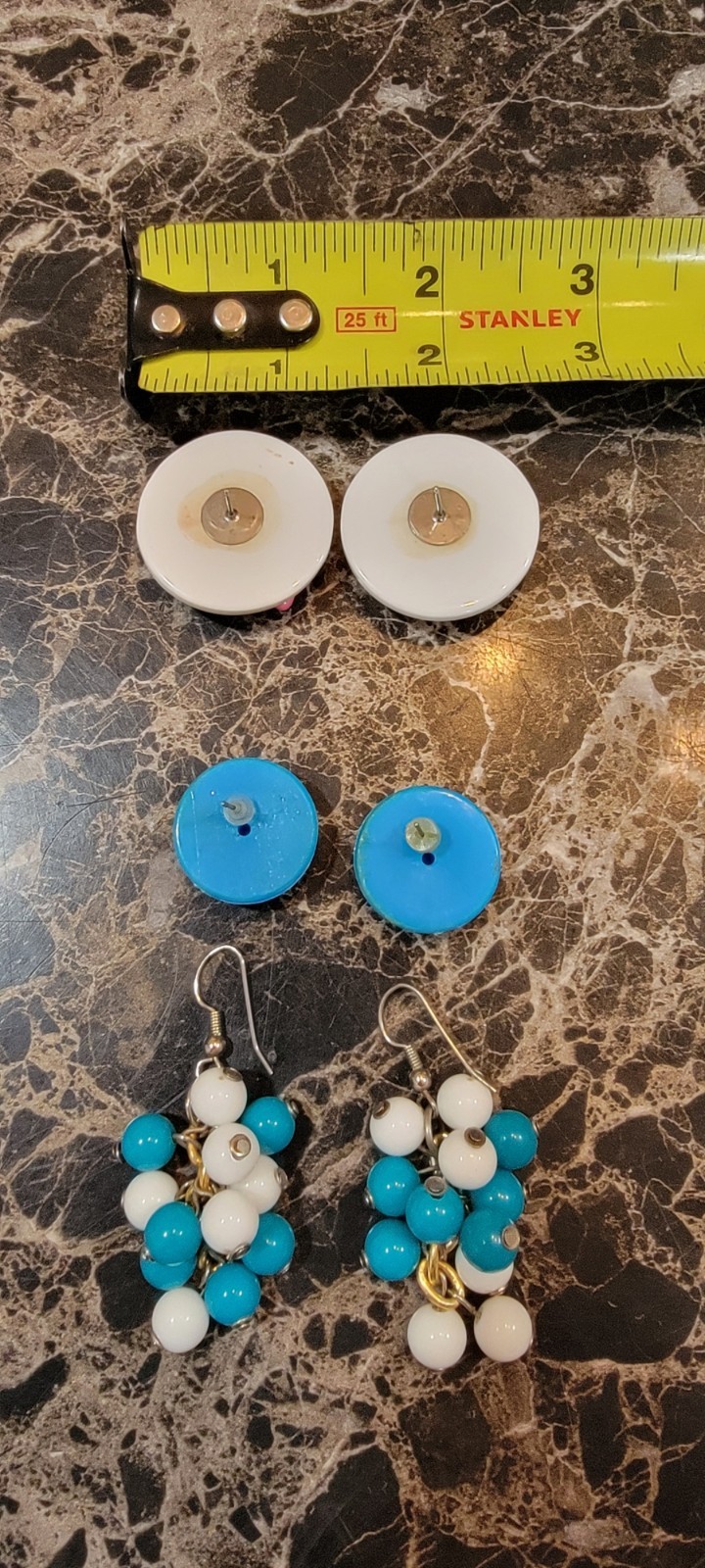 VTG 1980’s 1990’s Pierced Earrings Set Of 3 Multicolor