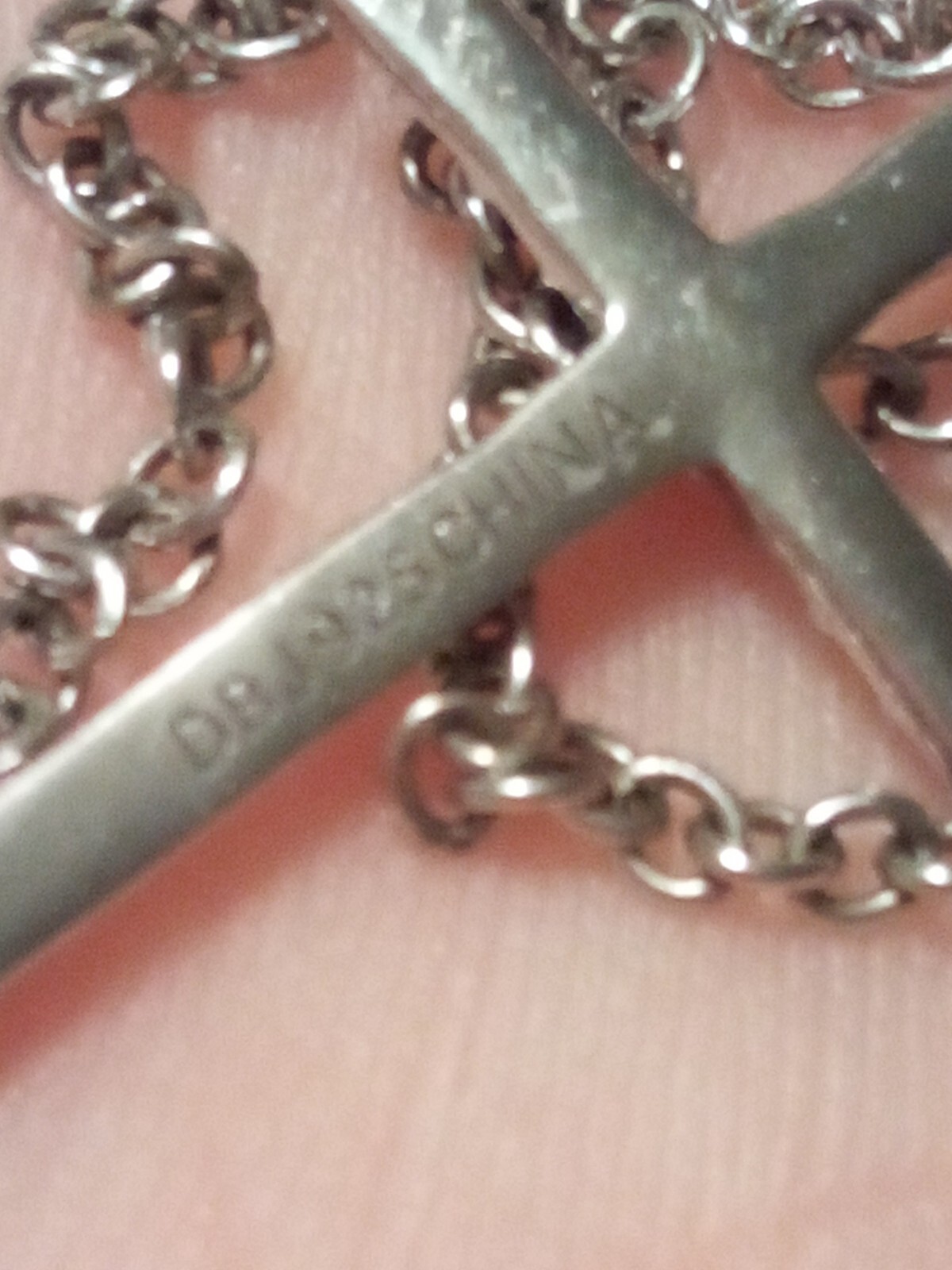 Vintage Sterling Silver Chain Necklace 15in W/ Cross Pendant Christian C17