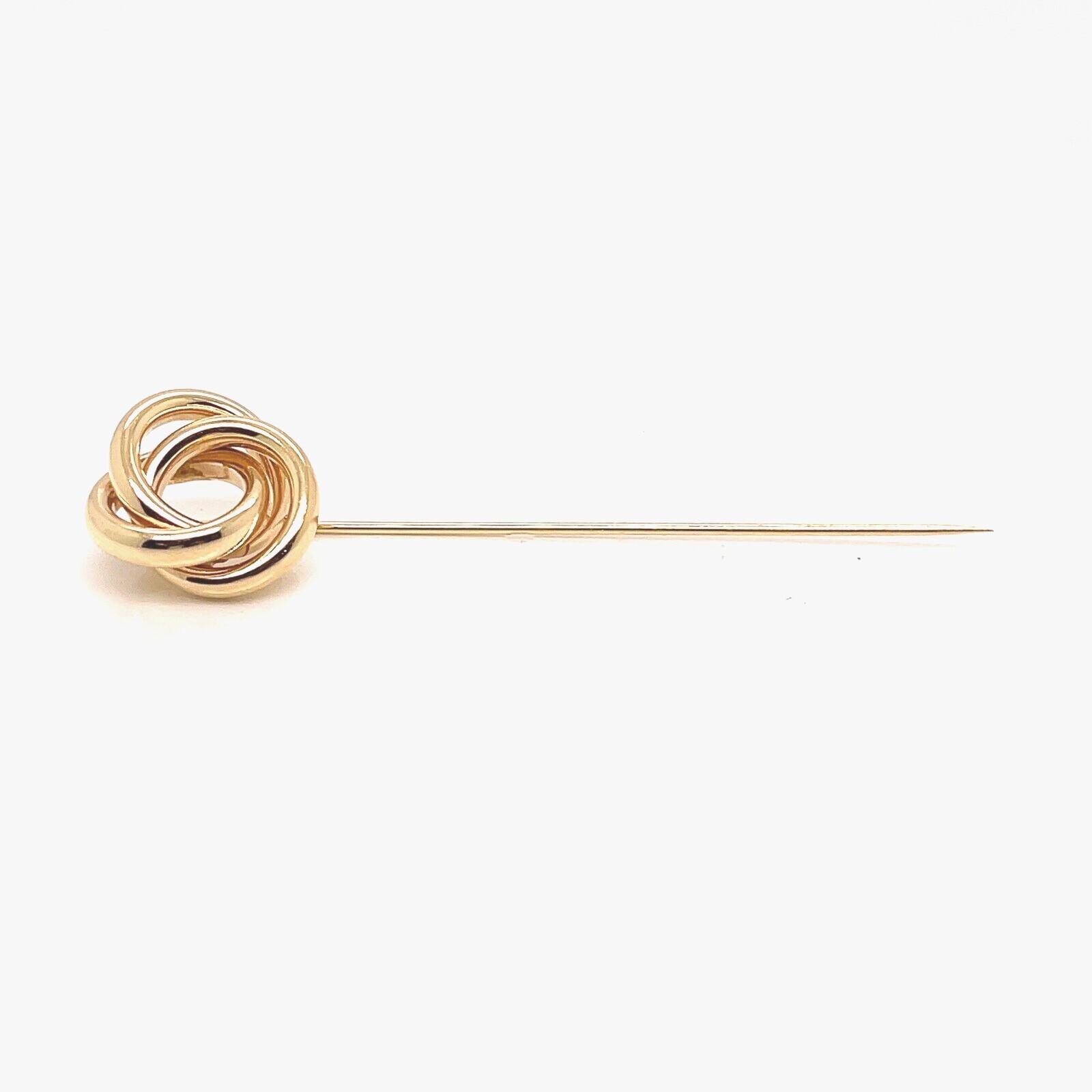 Large Mid-Century 14 Karat Gold Love Knot Stick Pin – 14k VR